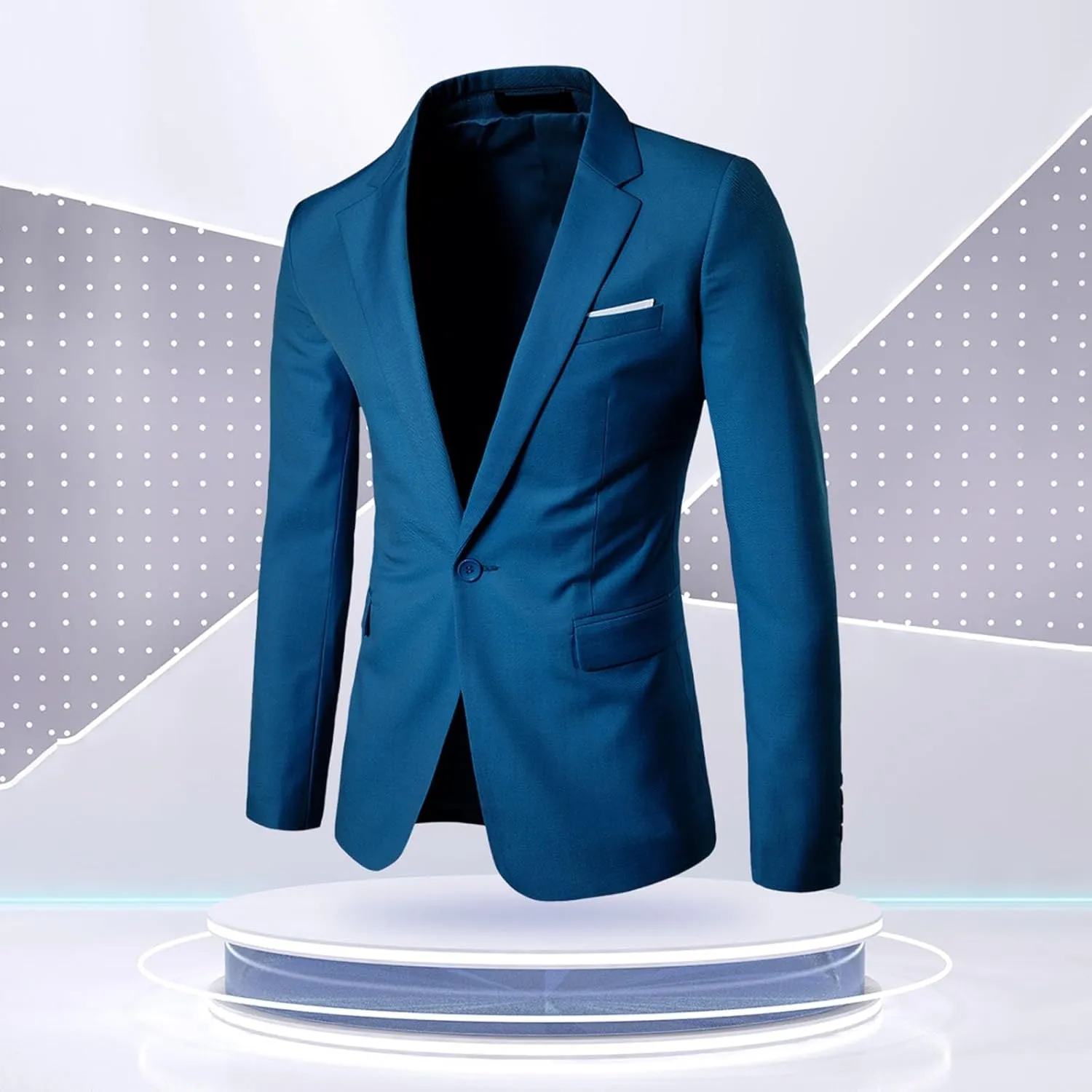 Linen Blazer Men One Button Slim Fit Sport Coat Business Daily Linen Blazer Mens Lightweight Jacket Cowboy Sports