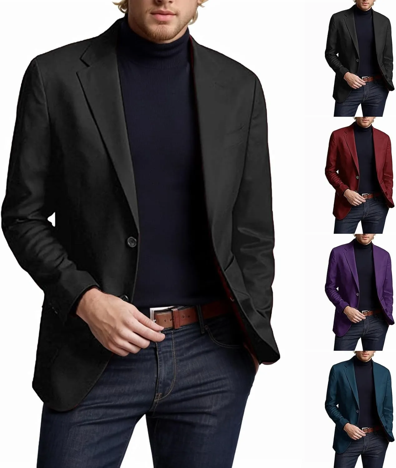 Men's Blazer Sports Coat Slim Fit Blazer Solid Casual Cardigan Plus Size Suit Jackets