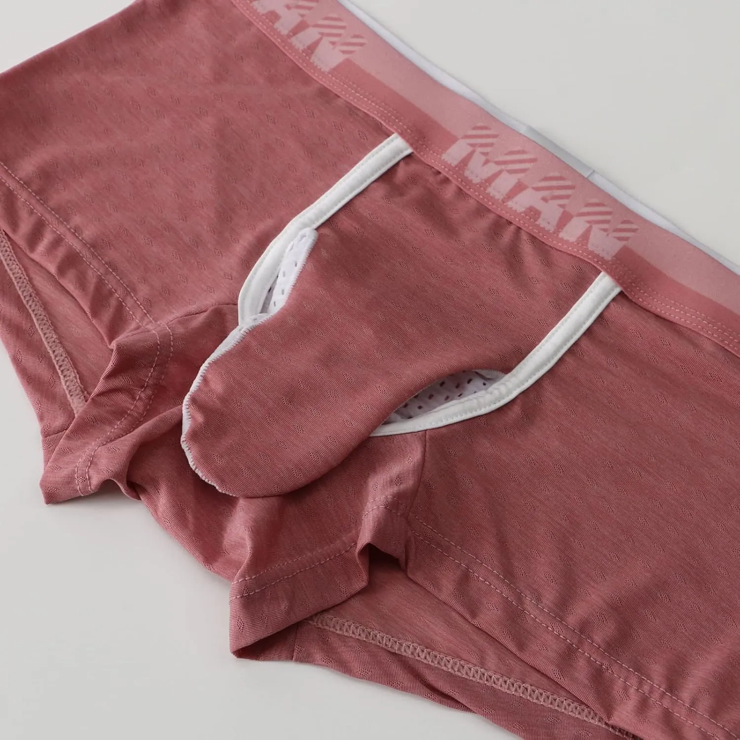 Mens Boxer Briefs Male Casual Solid Mesh Elephant Trunk Breathable Underwear Pant Knickers Comfortable Boxer