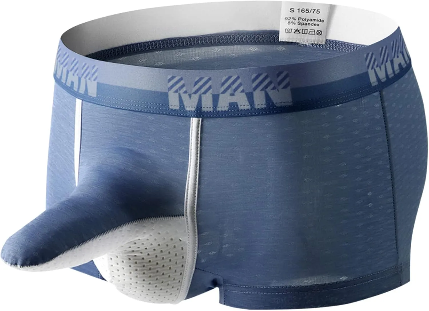 Mens Boxer Briefs Male Casual Solid Mesh Elephant Trunk Breathable Underwear Pant Knickers Comfortable Boxer