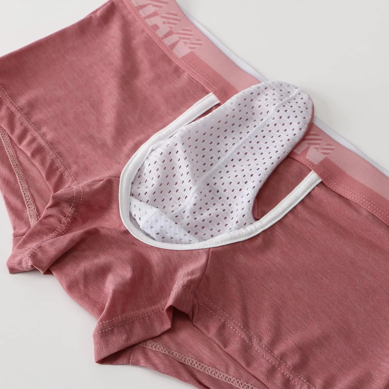 Mens Boxer Briefs Male Casual Solid Mesh Elephant Trunk Breathable Underwear Pant Knickers Comfortable Boxer