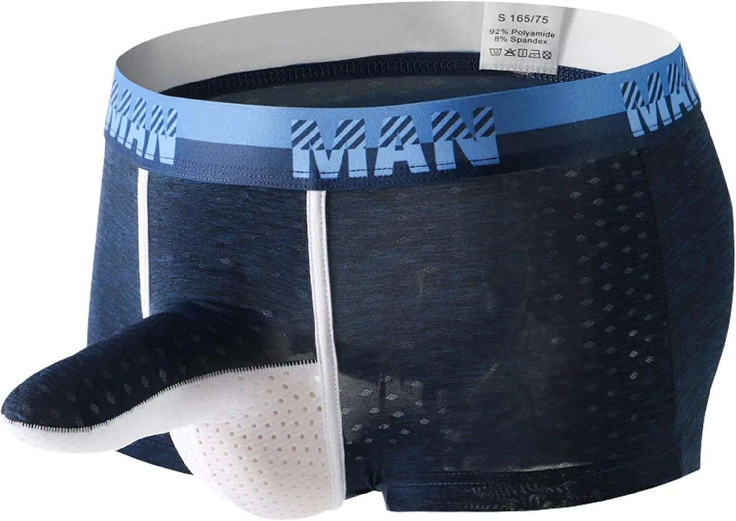 Mens Boxer Briefs Male Casual Solid Mesh Elephant Trunk Breathable Underwear Pant Knickers Comfortable Boxer