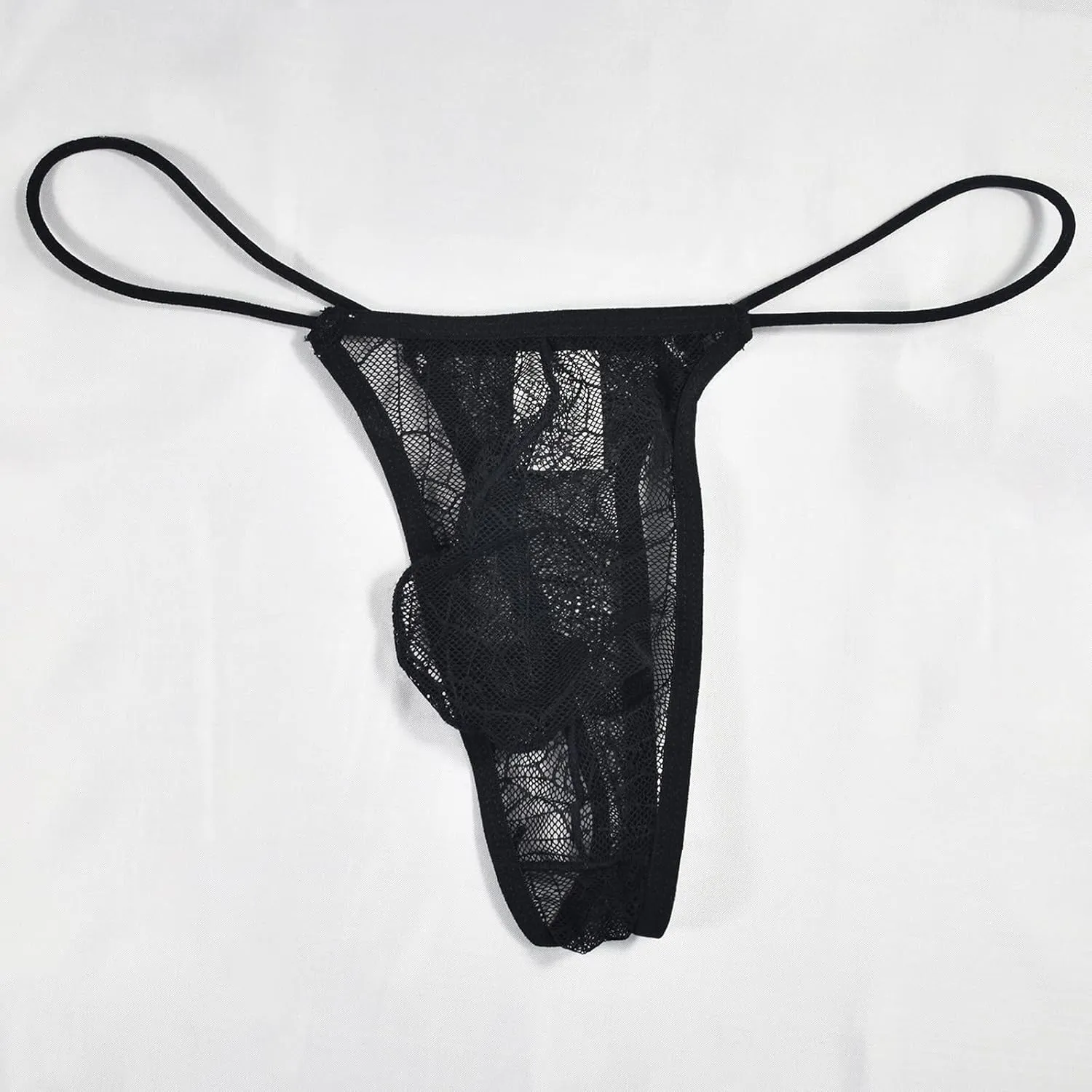 Mens Boxer Briefs Men Sexy Solid Color Breathable Low Waist Knitted Lace Thong String Briefs