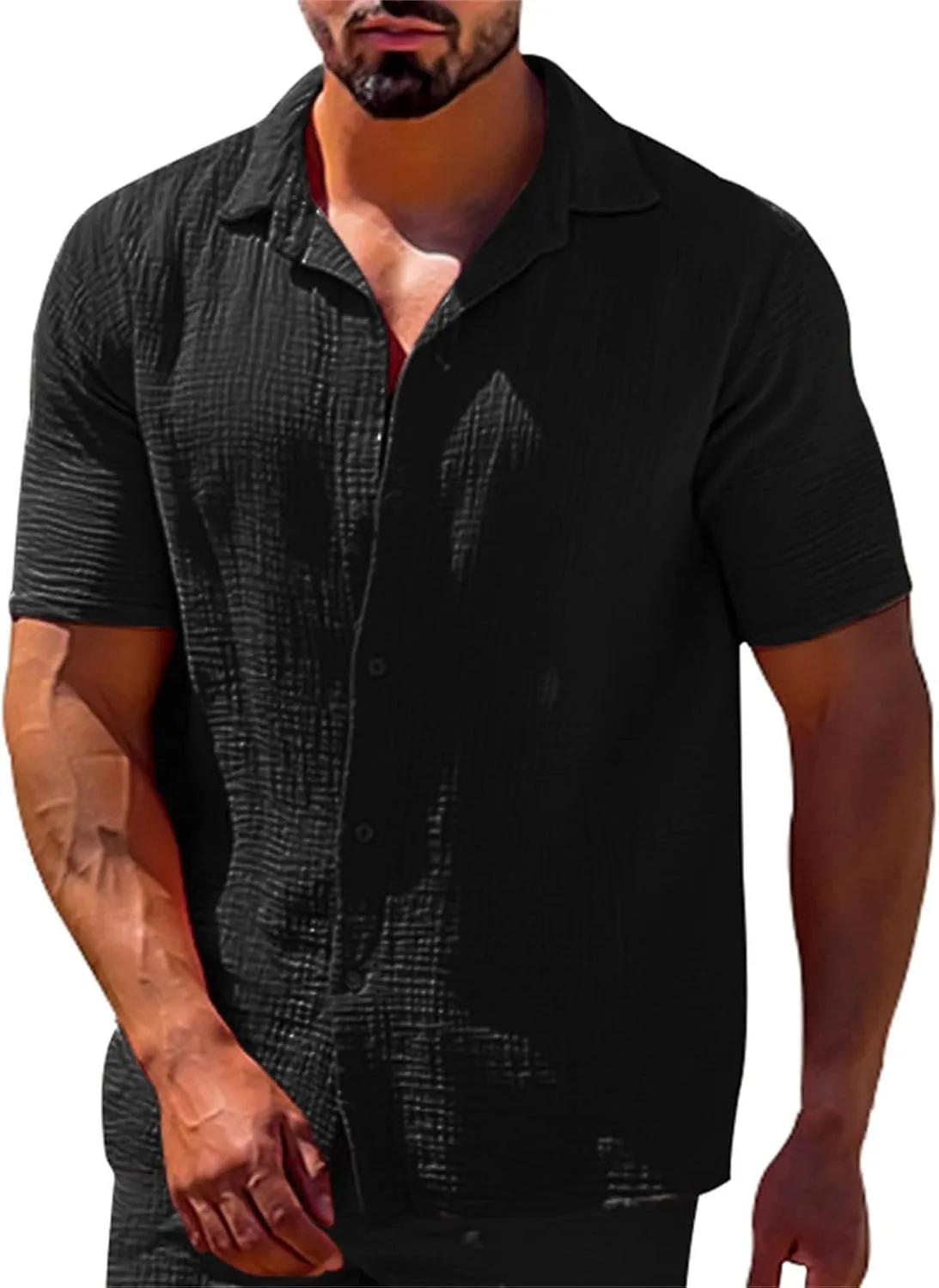 Mens Button Down Cardigan Short Sleeve Casual Shirts Lightweight Comfy Sweatshirts 2025 Spring Summer Athletic Shirts