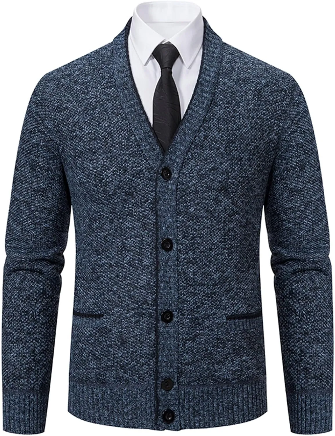 Men's Cardigan Sweaters Button Down Knit Sweater Casual V Neck Sweater Open Front Cardigan Slim Fit Winter Jacket