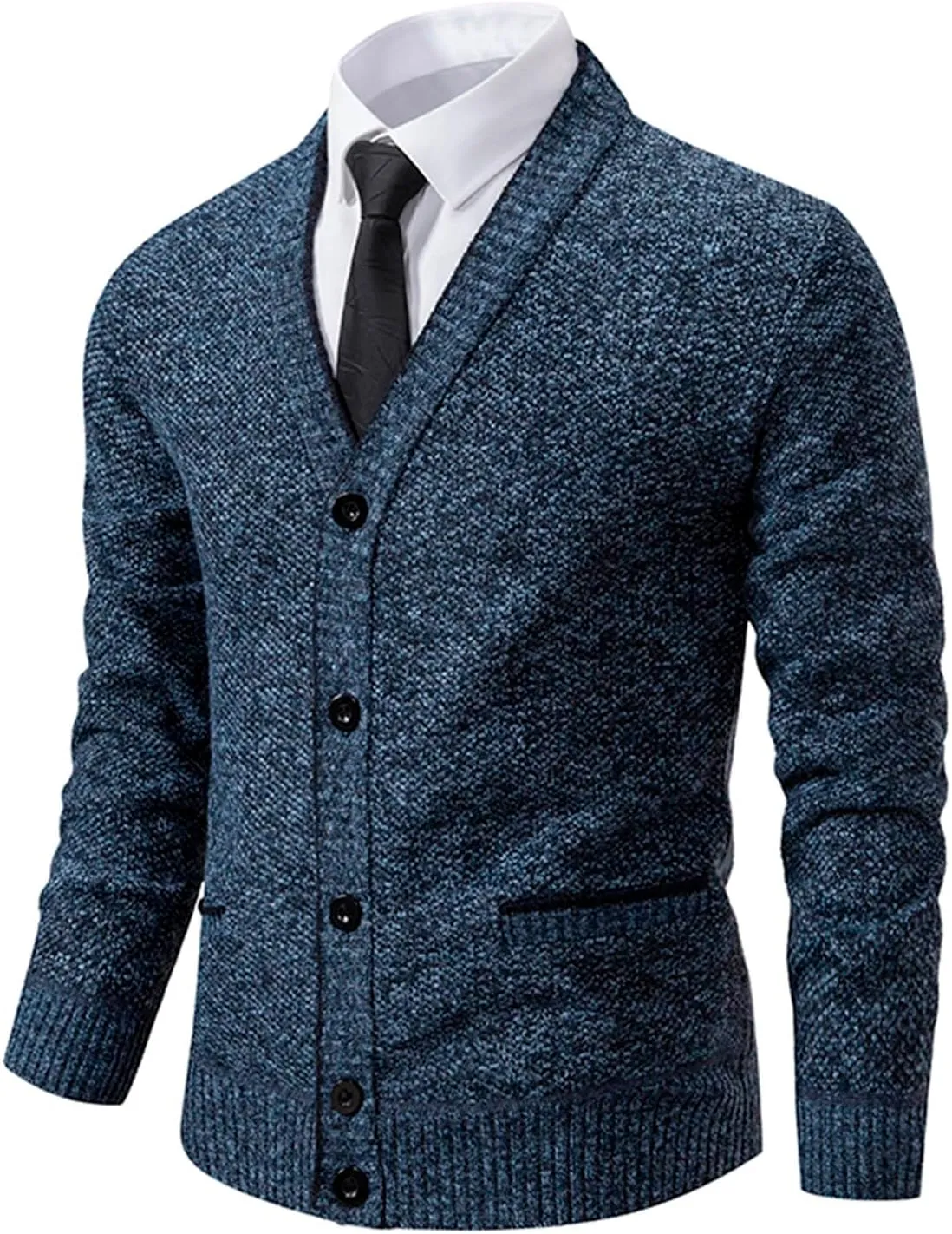 Men's Cardigan Sweaters Button Down Knit Sweater Casual V Neck Sweater Open Front Cardigan Slim Fit Winter Jacket