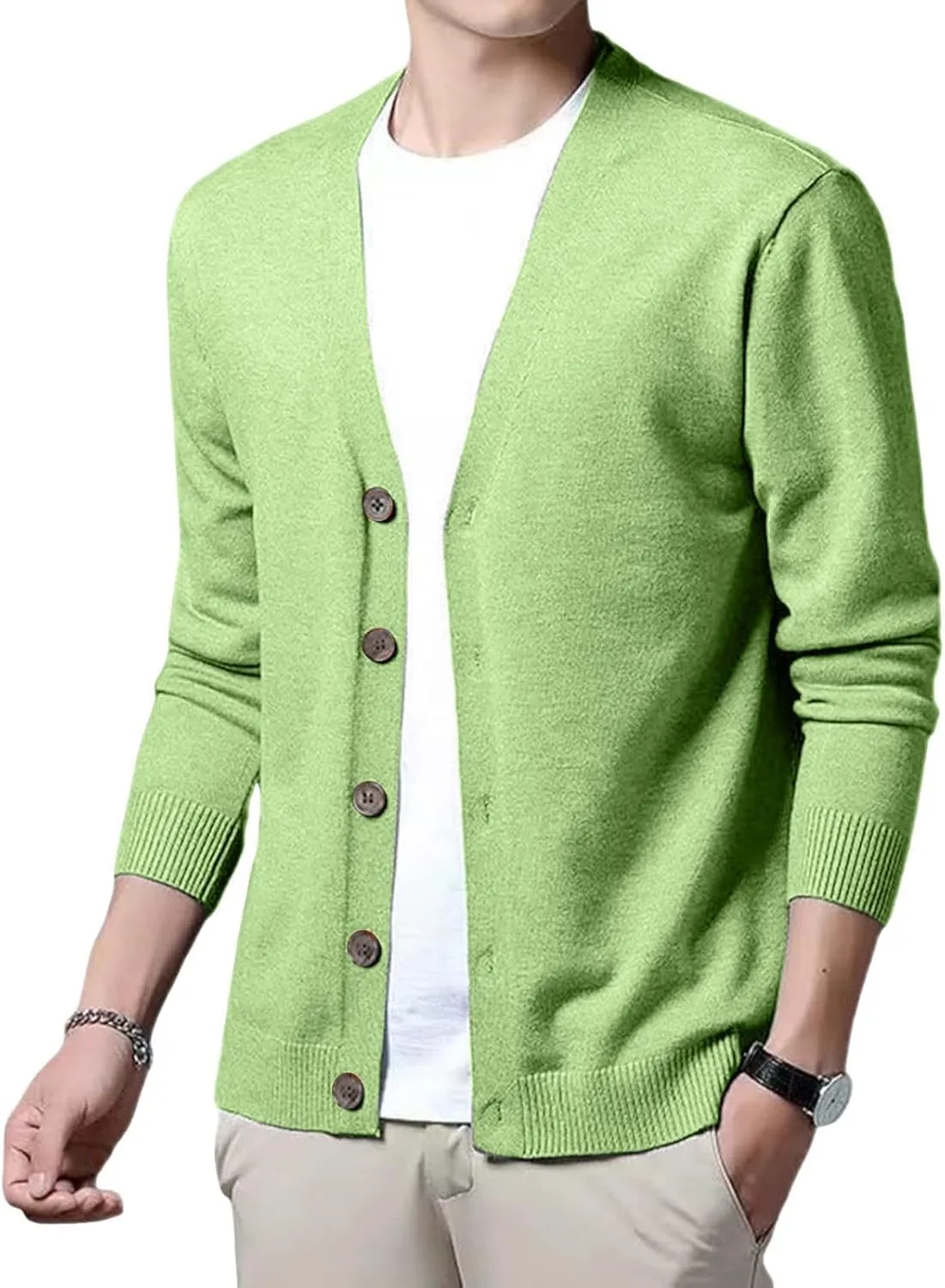 Men's Cardigan Sweaters,Men's V Neck Cardigan Sweater Casual Lightweight Button Down Knitted Cardigan Sweater