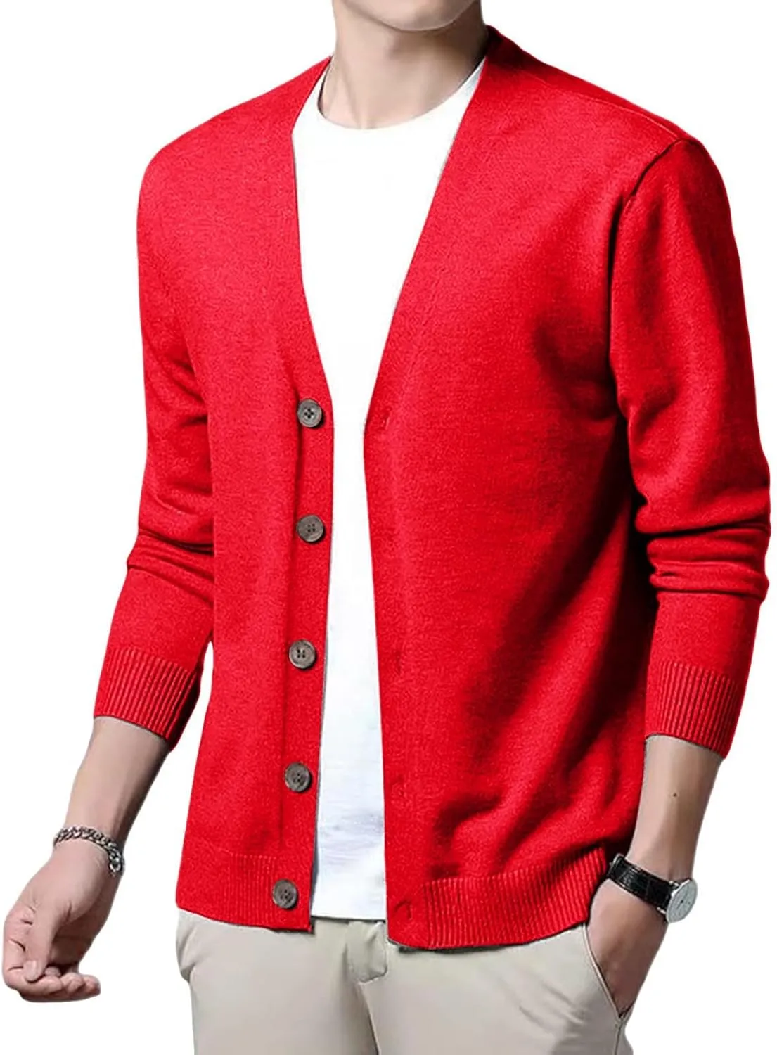 Men's Cardigan Sweaters,Men's V Neck Cardigan Sweater Casual Lightweight Button Down Knitted Cardigan Sweater