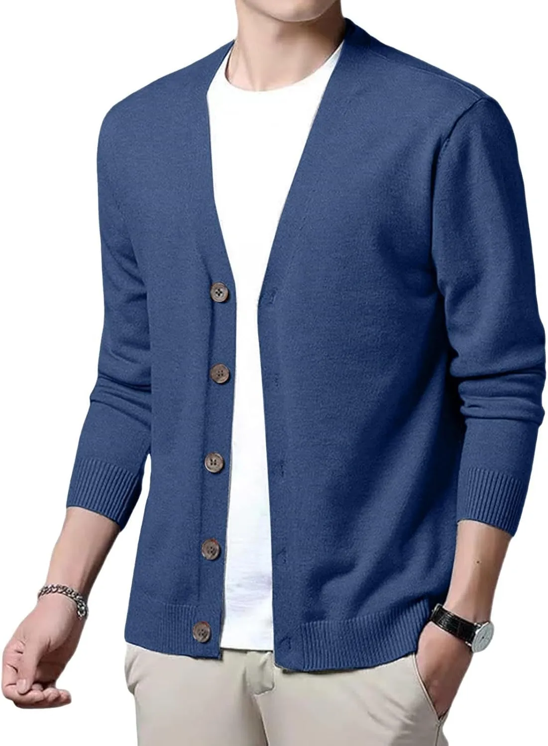 Men's Cardigan Sweaters,Men's V Neck Cardigan Sweater Casual Lightweight Button Down Knitted Cardigan Sweater