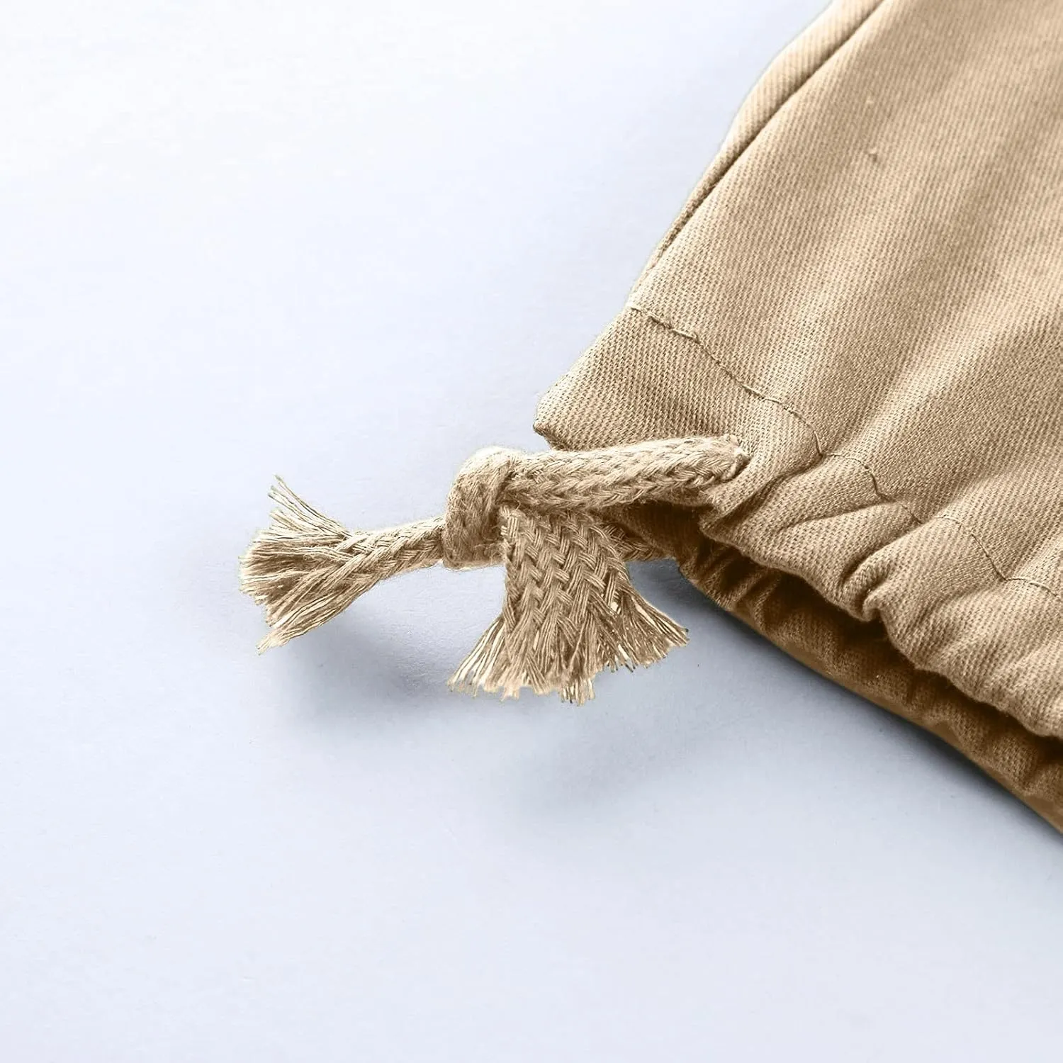 Mens Cargo Pants Drawstring Elastic Waist Wide Leg Pant Loose Fit Pants Trousers Outdoor Hiking Joggers
