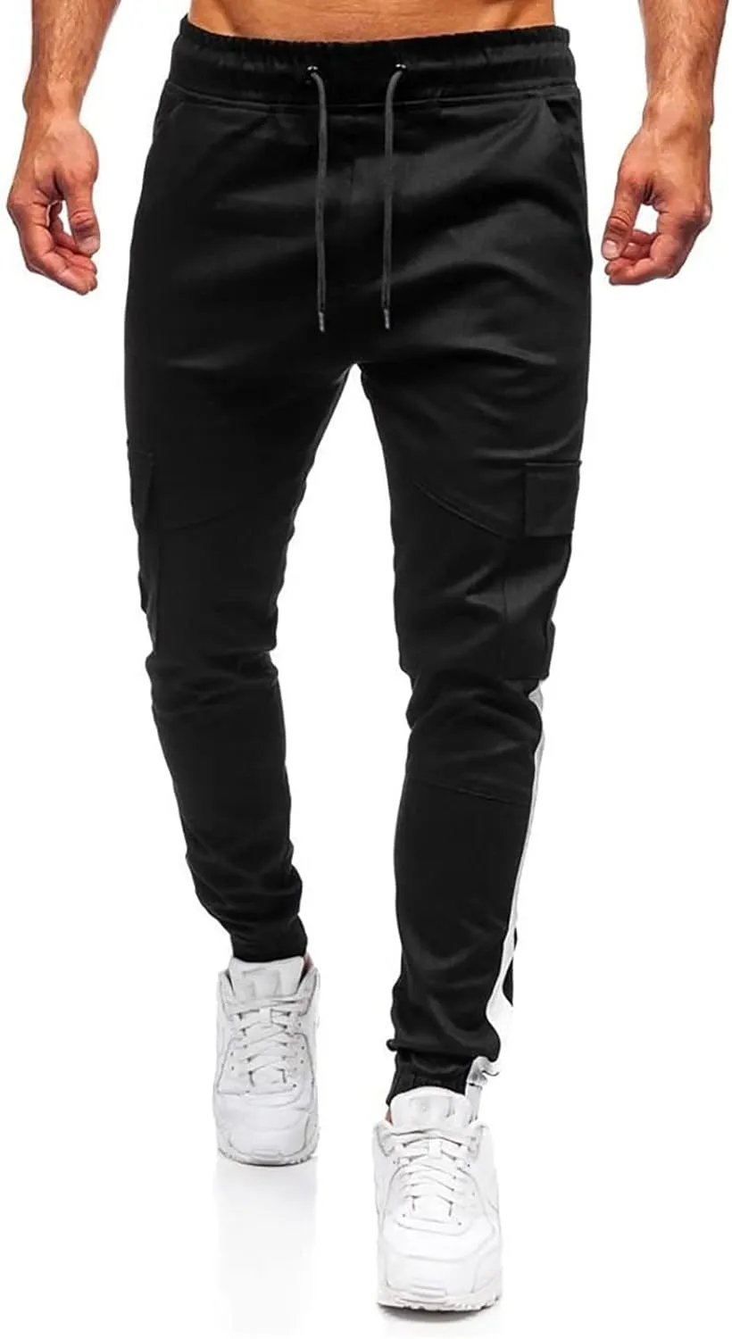 Men's Cargo Sweatpants Type Trousers Baggy Big and Tall Jogger Sweatpants Men's Lightweight Sweatpants Loose Fit Open