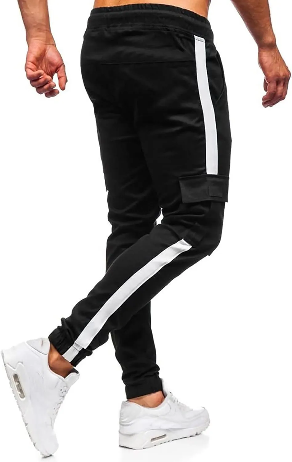 Men's Cargo Sweatpants Type Trousers Baggy Big and Tall Jogger Sweatpants Men's Lightweight Sweatpants Loose Fit Open
