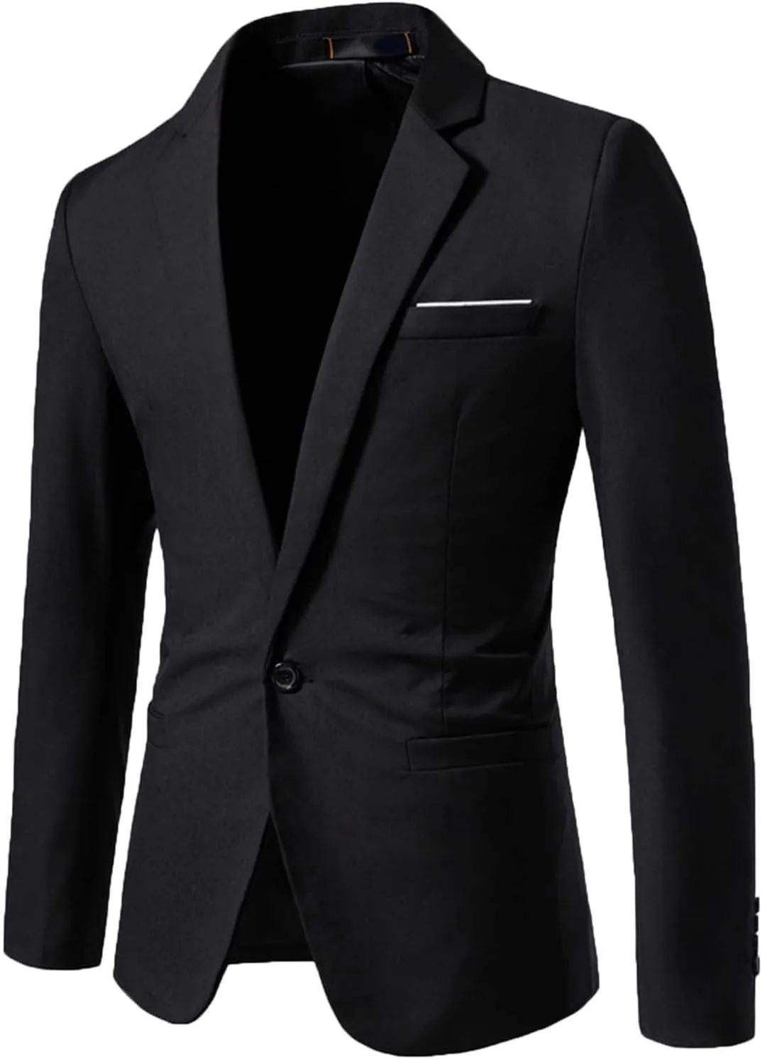 Mens Casual Blazer One Button Slim fit Lightweight Sport Coat Lapel Neck Long Sleeve Suit Blazer Jacket with Pockets