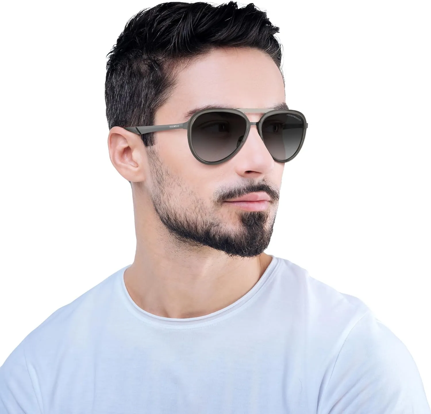 Men's Ea2145 Aviator Sunglasses