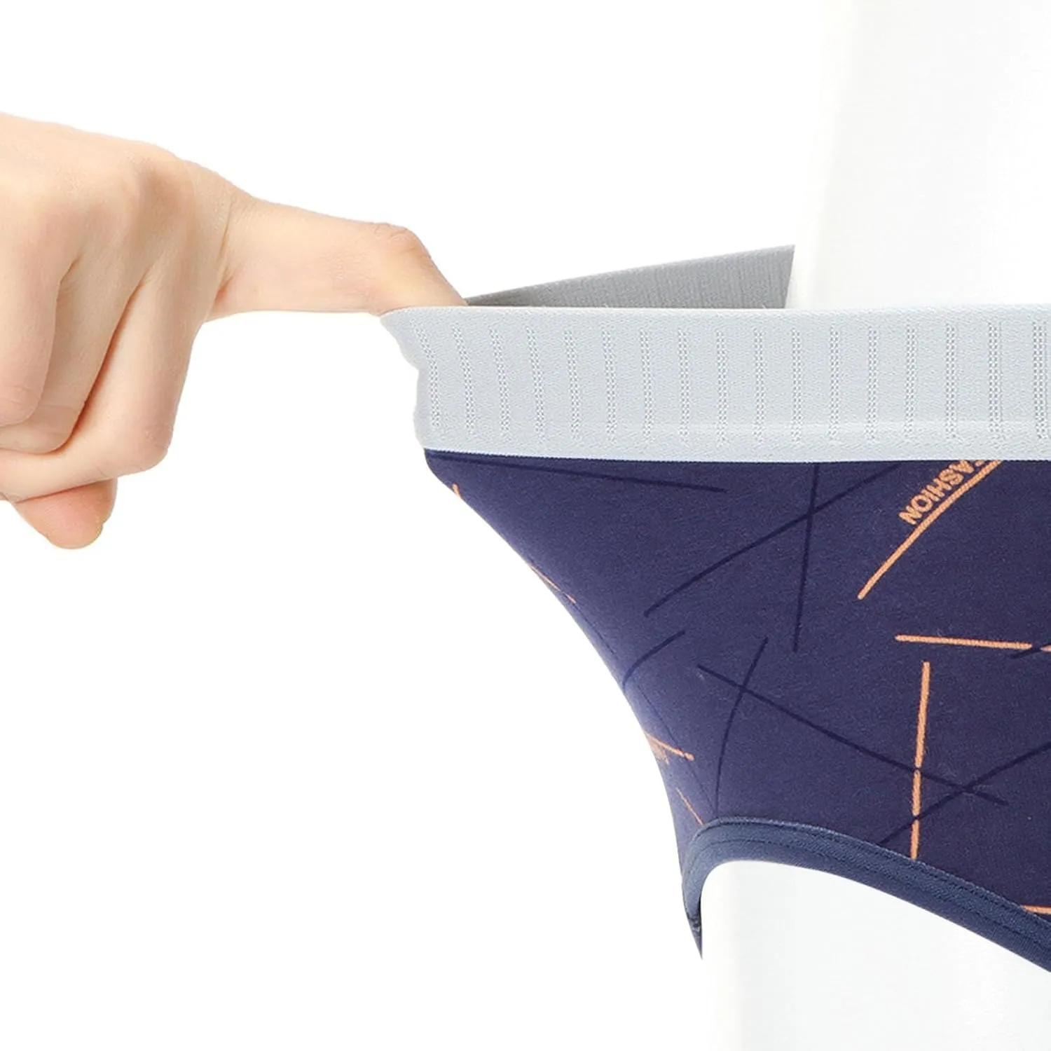 Men's Fashion Print Cotton Briefs Soft Breathable Close Fitting Underwear Lightweight Comfort Stretch Panties