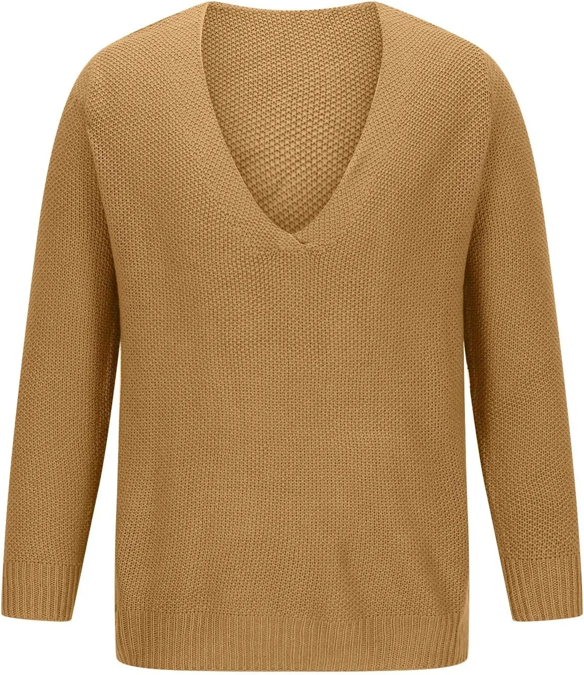 Men's Fashion V-Neck Warm Outdoor Long Sleeve Knitted Sweater Top Lightweight Pullover Knitted Fall Winter Sweaters