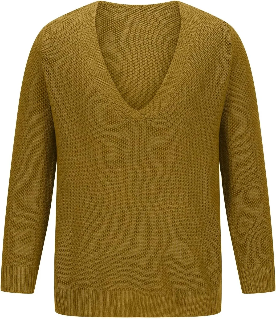 Men's Fashion V-Neck Warm Outdoor Long Sleeve Knitted Sweater Top Lightweight Pullover Knitted Fall Winter Sweaters