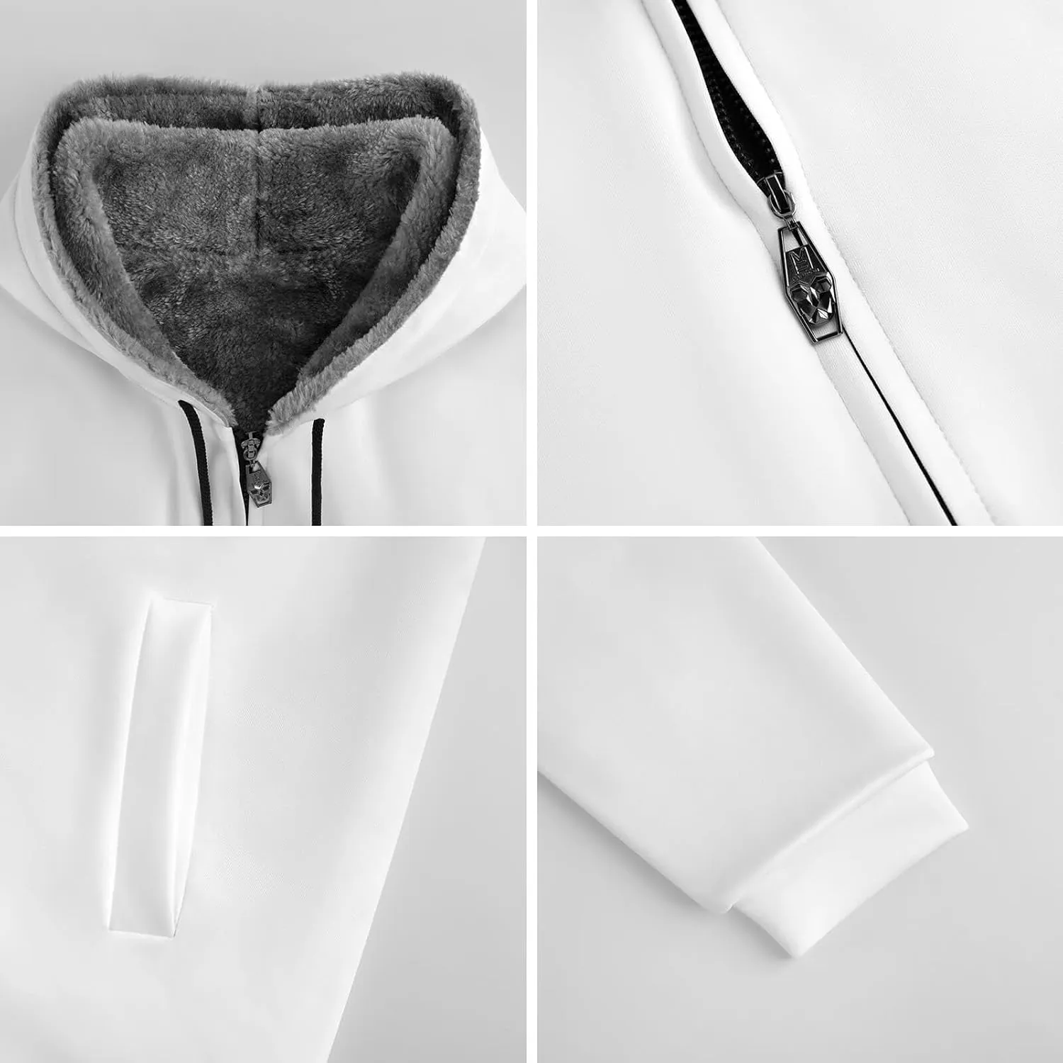 Men'S Fleece Jackets Zip Up Hoodies, Winter Purple Lion Jackets, Windproof Work Hoodie With Pockets, Windbreakers W