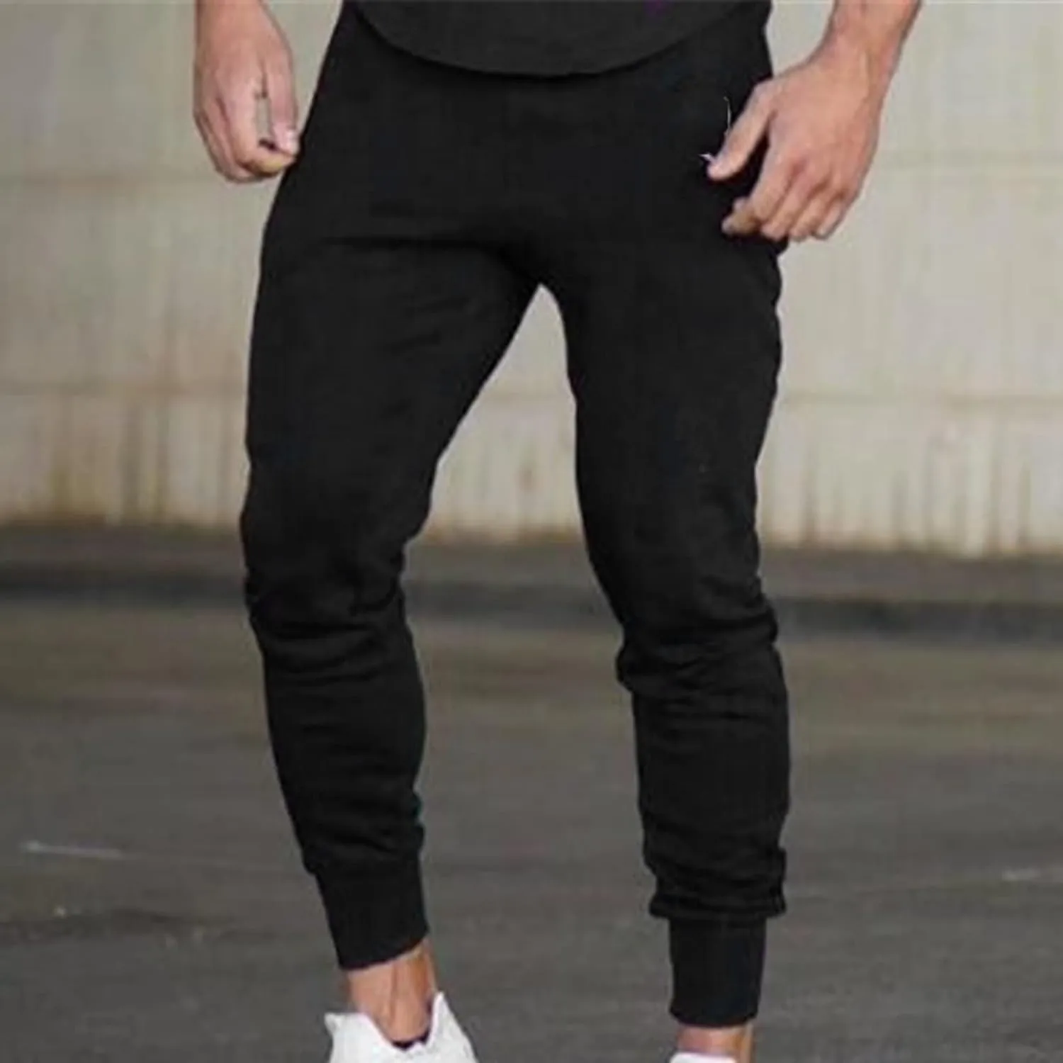 Men's Heavyweight Fleece Cargo Sweatpants Stretch Elastic Waist Jogger Sport Pants Drawstring Sports Trousers
