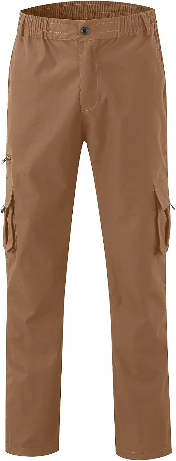 Mens Joggers Sweatpants Solid Color Pocket Trousers Loose Sports Trousers Track Training Outdoor Tactical Sweatpants
