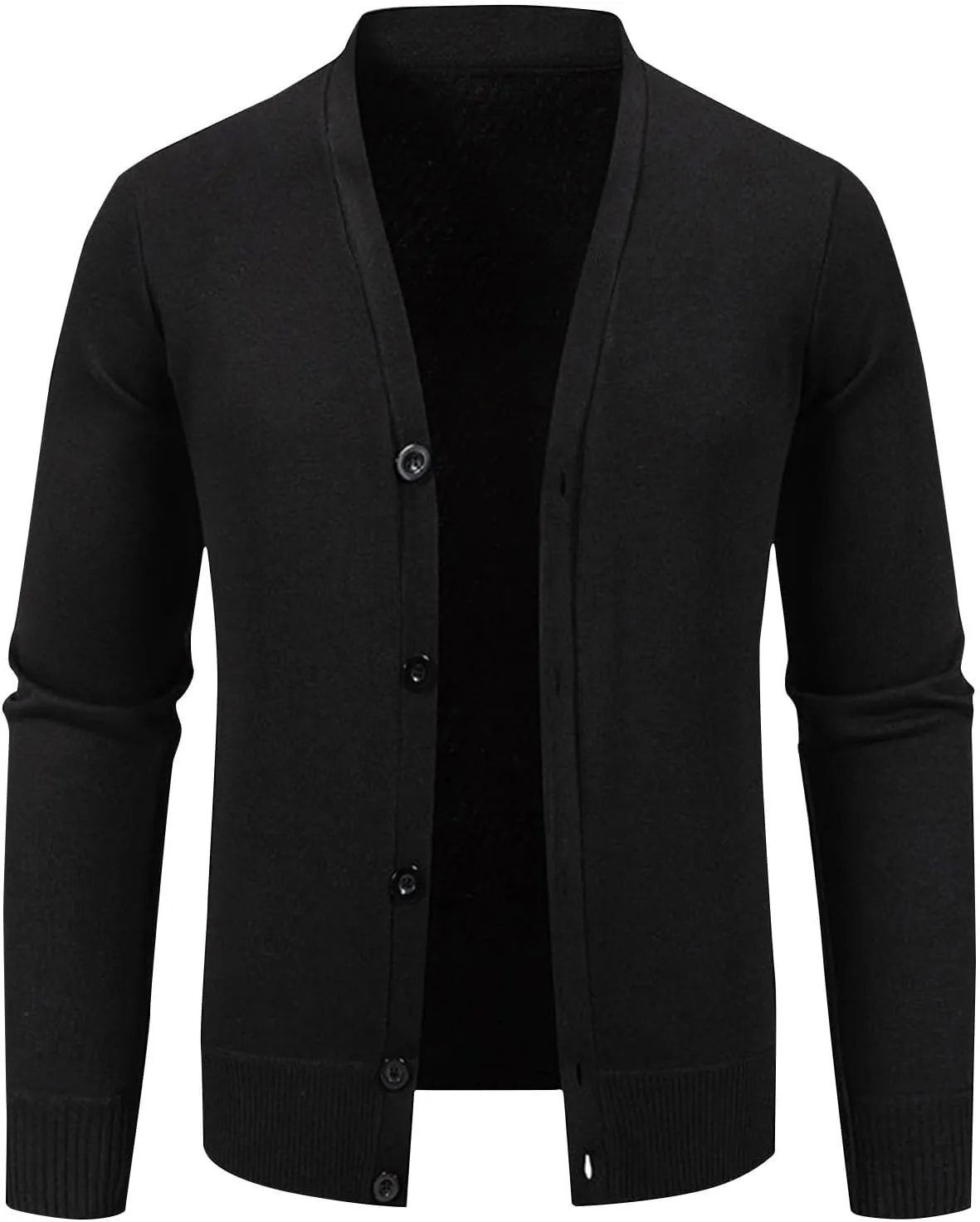 Men's Lightweight Cardigan Button Down V Neck Sweaters Big and Tall Knit Sweater Solid Color Cardigan Sweater