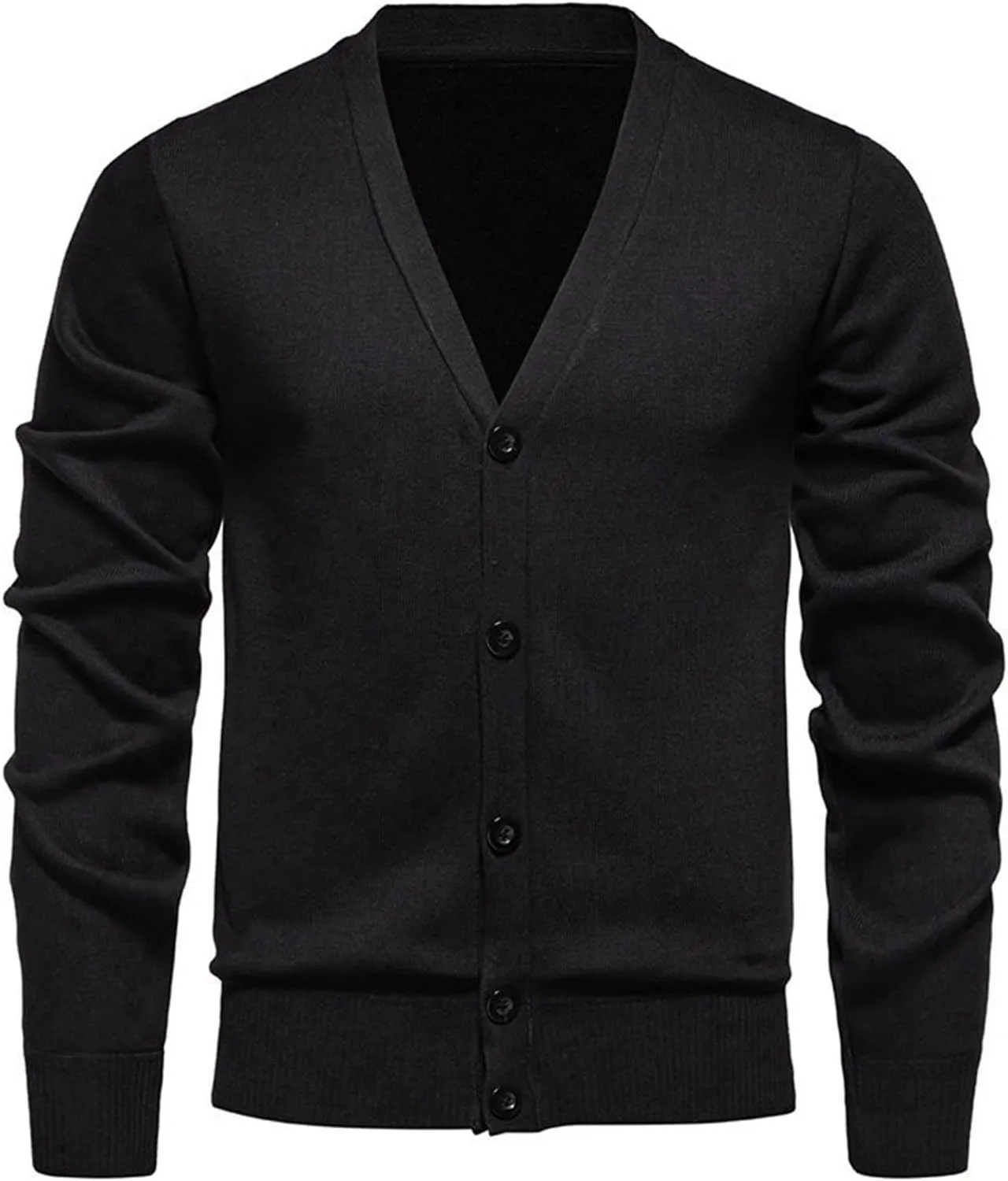 Men's Lightweight Cardigan Button Down V Neck Sweaters Big and Tall Knit Sweater Solid Color Cardigan Sweater