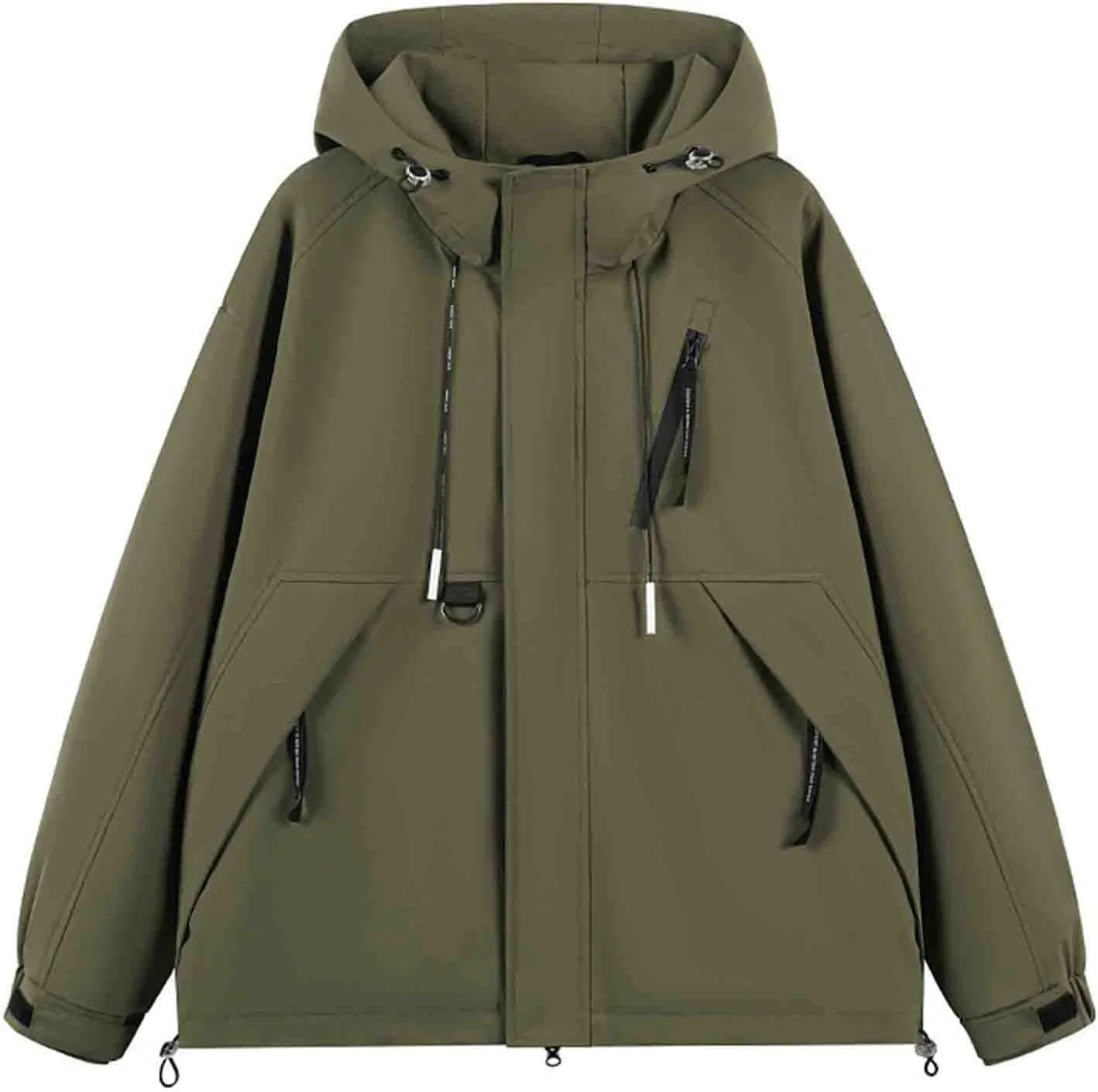 Men's Lightweight Waterproof Hooded Rain Jacket Outdoor Raincoat Softshell Jacket with Pockets for Hiking Travel