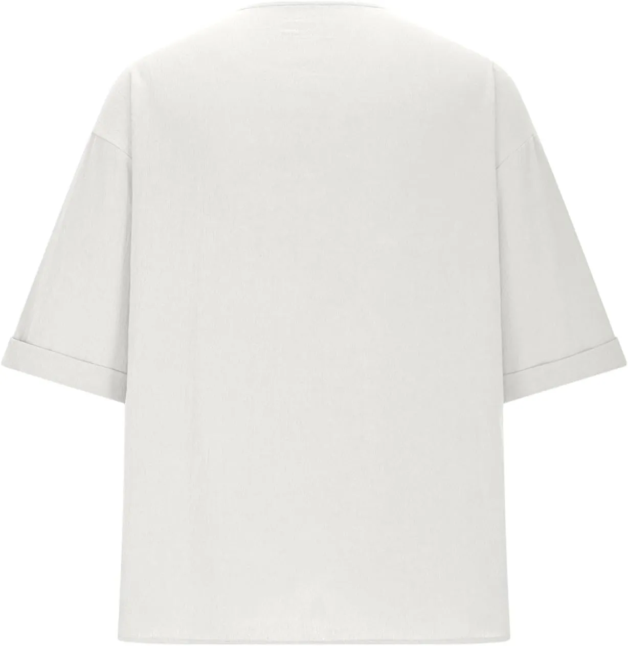 Mens Linen Shirt, Summer Lightweight Short Sleeve V-Neck Beach Yoga Top Casual Baggy Hippie Henley T Shirts Blouse