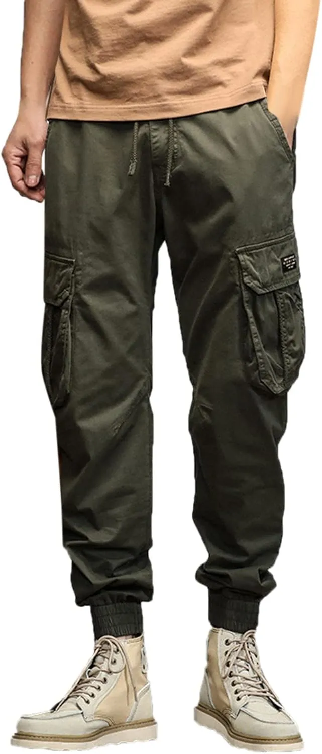 Men's Outdoor Casual Quick Drying Lightweight Hiking Cargo Pants with 8 Pockets Hiking Fishing Zip Cargo Pants Work Trousers