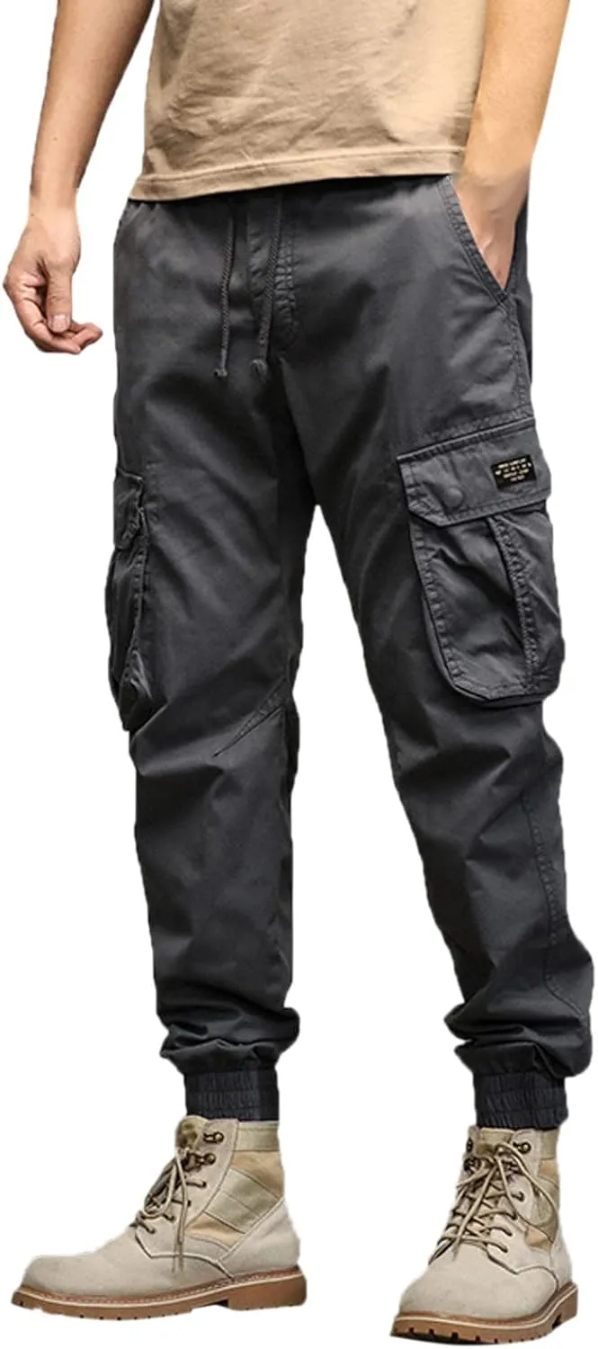 Men's Outdoor Casual Quick Drying Lightweight Hiking Cargo Pants with 8 Pockets Hiking Fishing Zip Cargo Pants Work Trousers