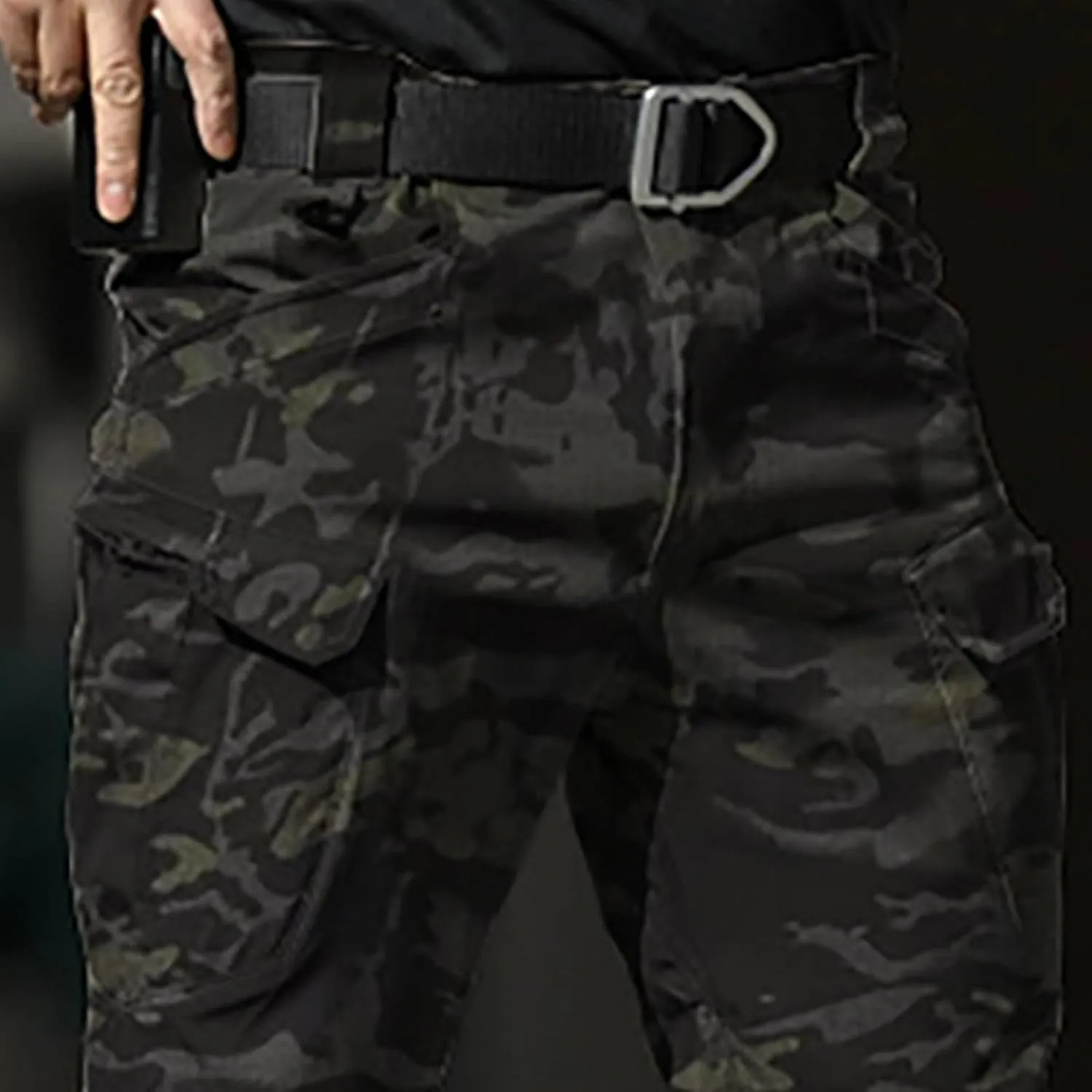 Mens Resort Wear 2025 Tactical Pants Water Resistant Cargo Camo Hiking Multi Pockets Relaxed Fit Quick Dry Work Pants