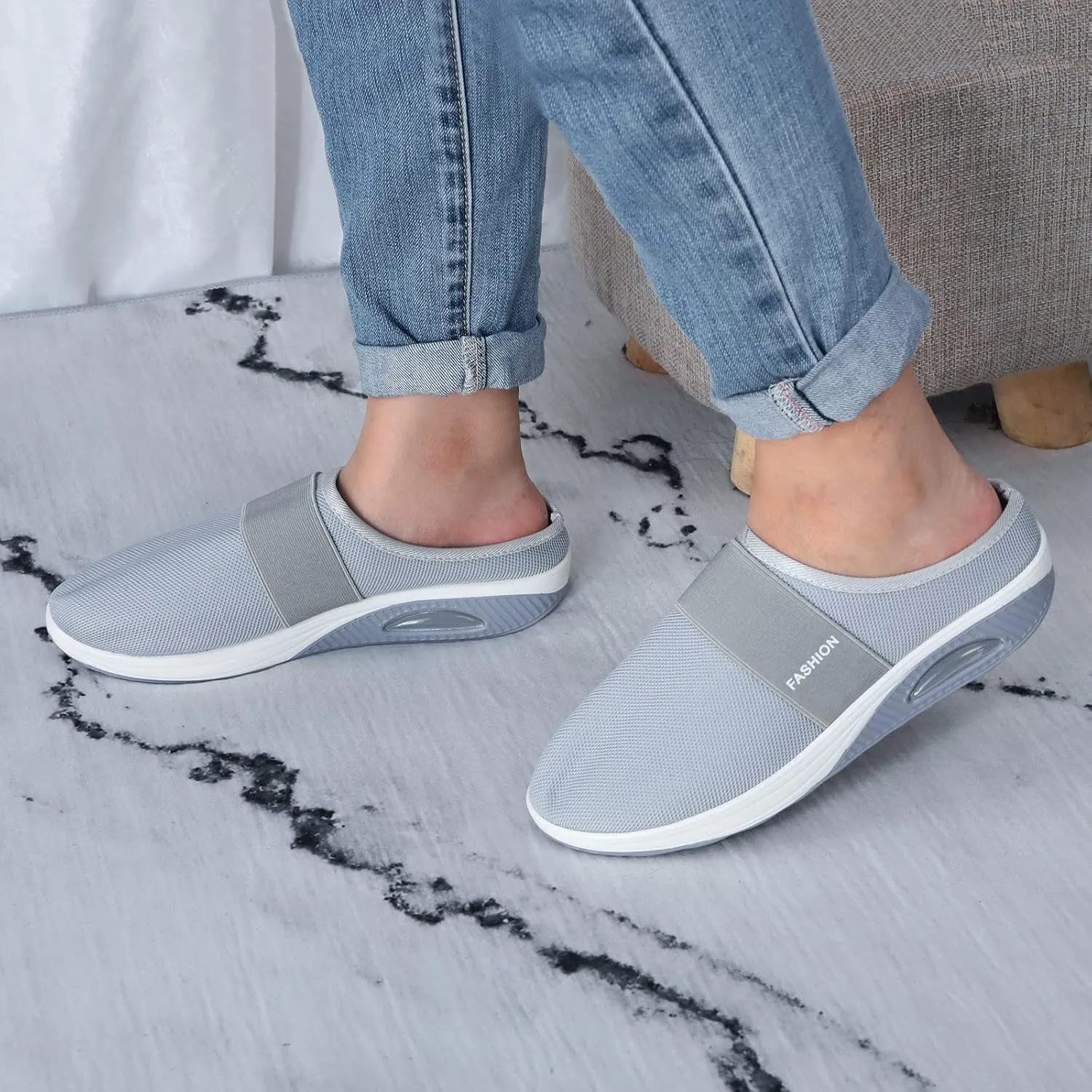 Mens Slippers with Arch Support Casual Mules Running Shoes for Men Loafers Shoes Dressy Casual Walking Sneakers Platform Tennis Shoe Casual Loafers