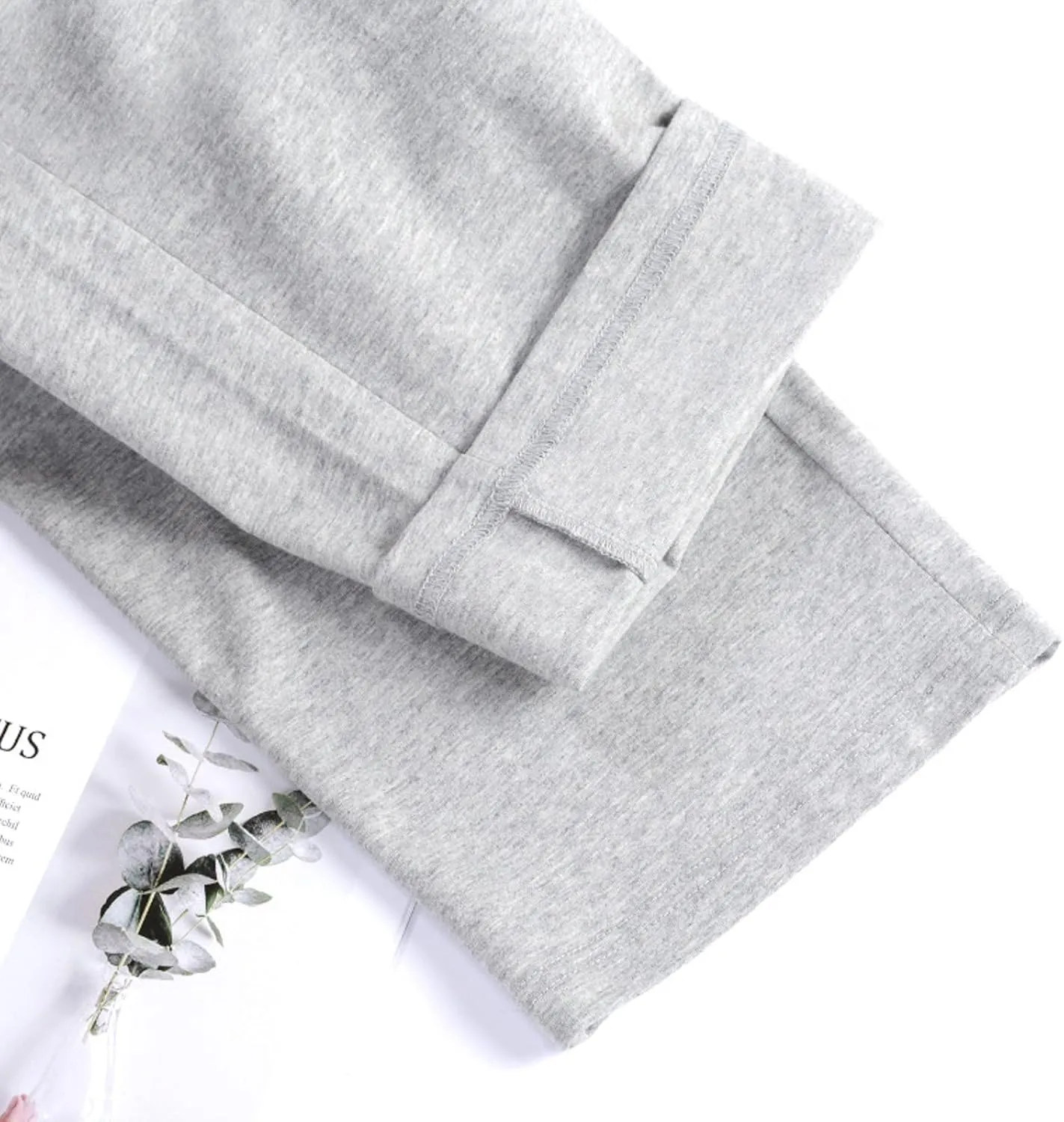 Men's Solid Pajamas Pants Elastic Waist Lounge Sleepwear Pants Plus Size PJ Bottoms with Drawstring Pockets Pants