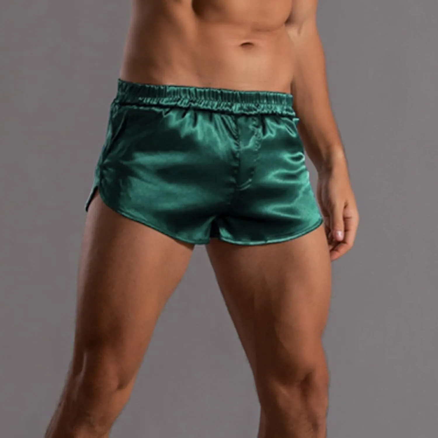 Men's Stretch Elastic Wide Band Boxer Brief Underwear Hot Ultra Lightweight Short Leg Comfortable Underwear for Men