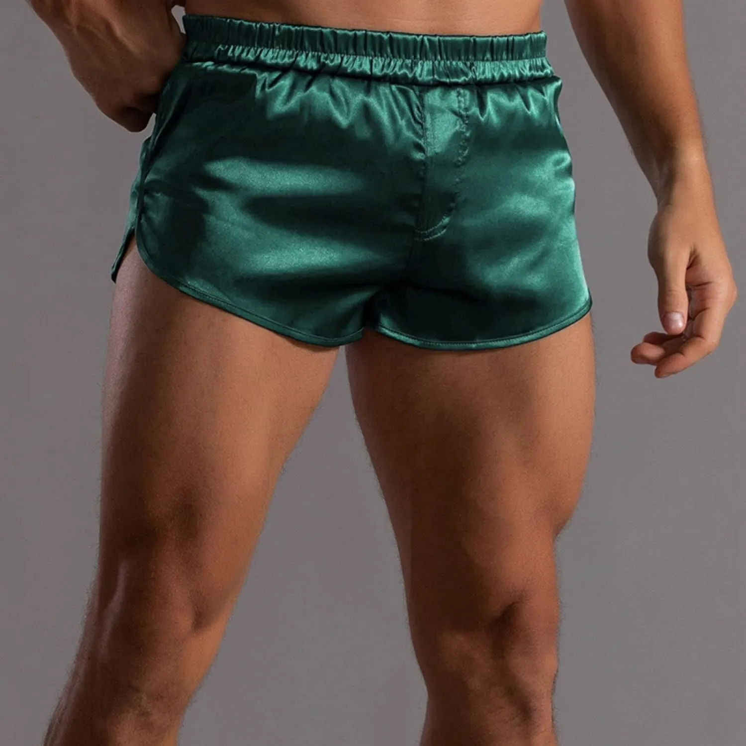 Men's Stretch Elastic Wide Band Boxer Brief Underwear Hot Ultra Lightweight Short Leg Comfortable Underwear for Men