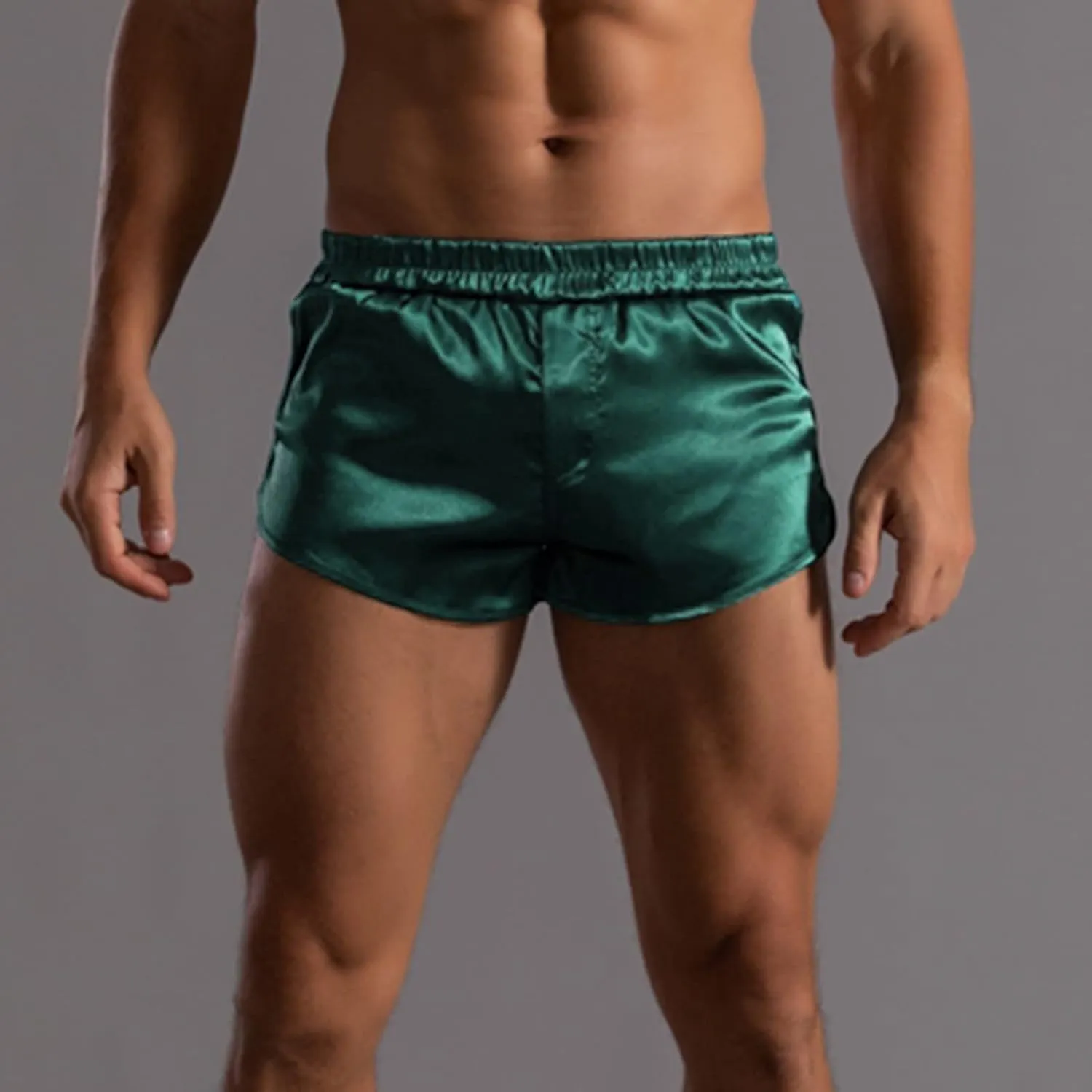 Men's Stretch Elastic Wide Band Boxer Brief Underwear Hot Ultra Lightweight Short Leg Comfortable Underwear for Men