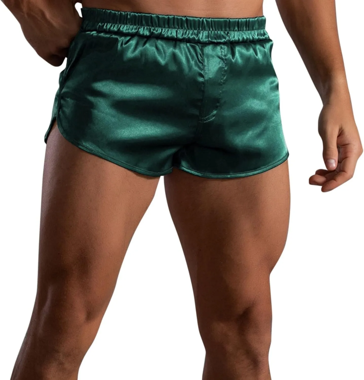 Men's Stretch Elastic Wide Band Boxer Brief Underwear Hot Ultra Lightweight Short Leg Comfortable Underwear for Men
