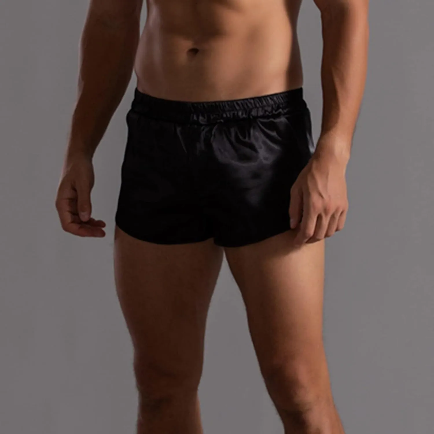 Men's Stretch Elastic Wide Band Boxer Brief Underwear Hot Ultra Lightweight Short Leg Comfortable Underwear for Men