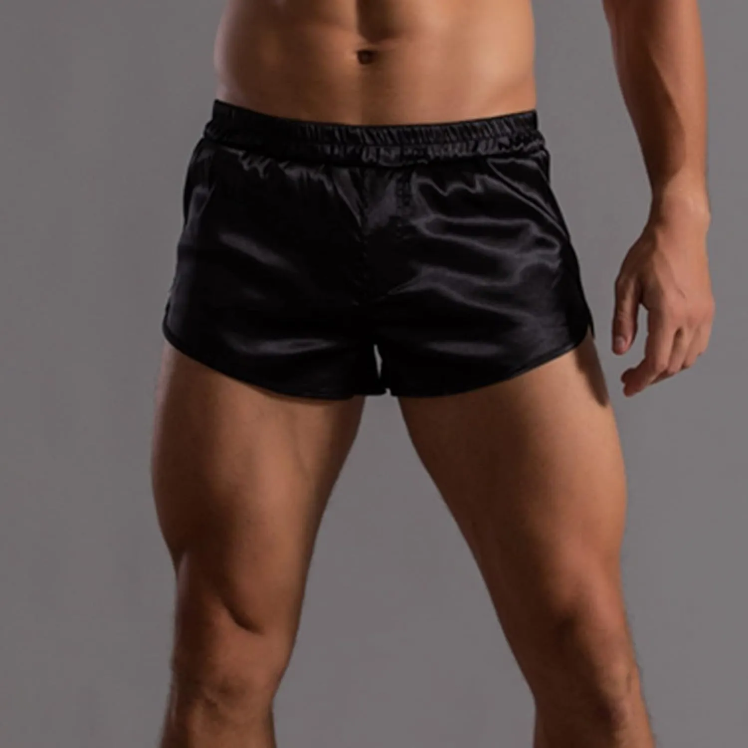Men's Stretch Elastic Wide Band Boxer Brief Underwear Hot Ultra Lightweight Short Leg Comfortable Underwear for Men