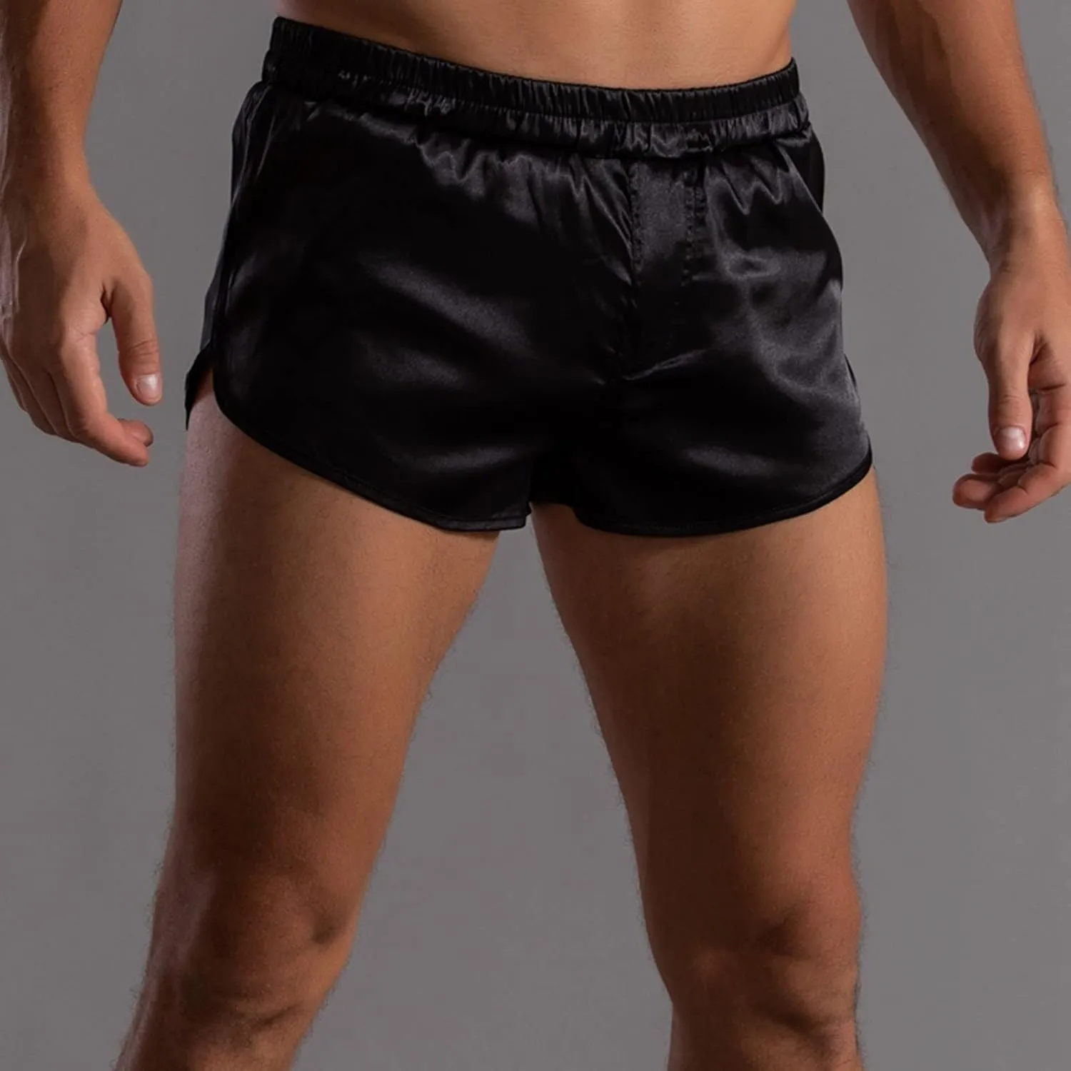 Men's Stretch Elastic Wide Band Boxer Brief Underwear Hot Ultra Lightweight Short Leg Comfortable Underwear for Men