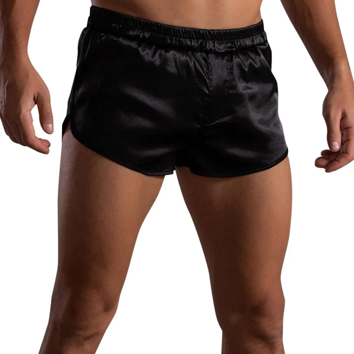 Men's Stretch Elastic Wide Band Boxer Brief Underwear Hot Ultra Lightweight Short Leg Comfortable Underwear for Men