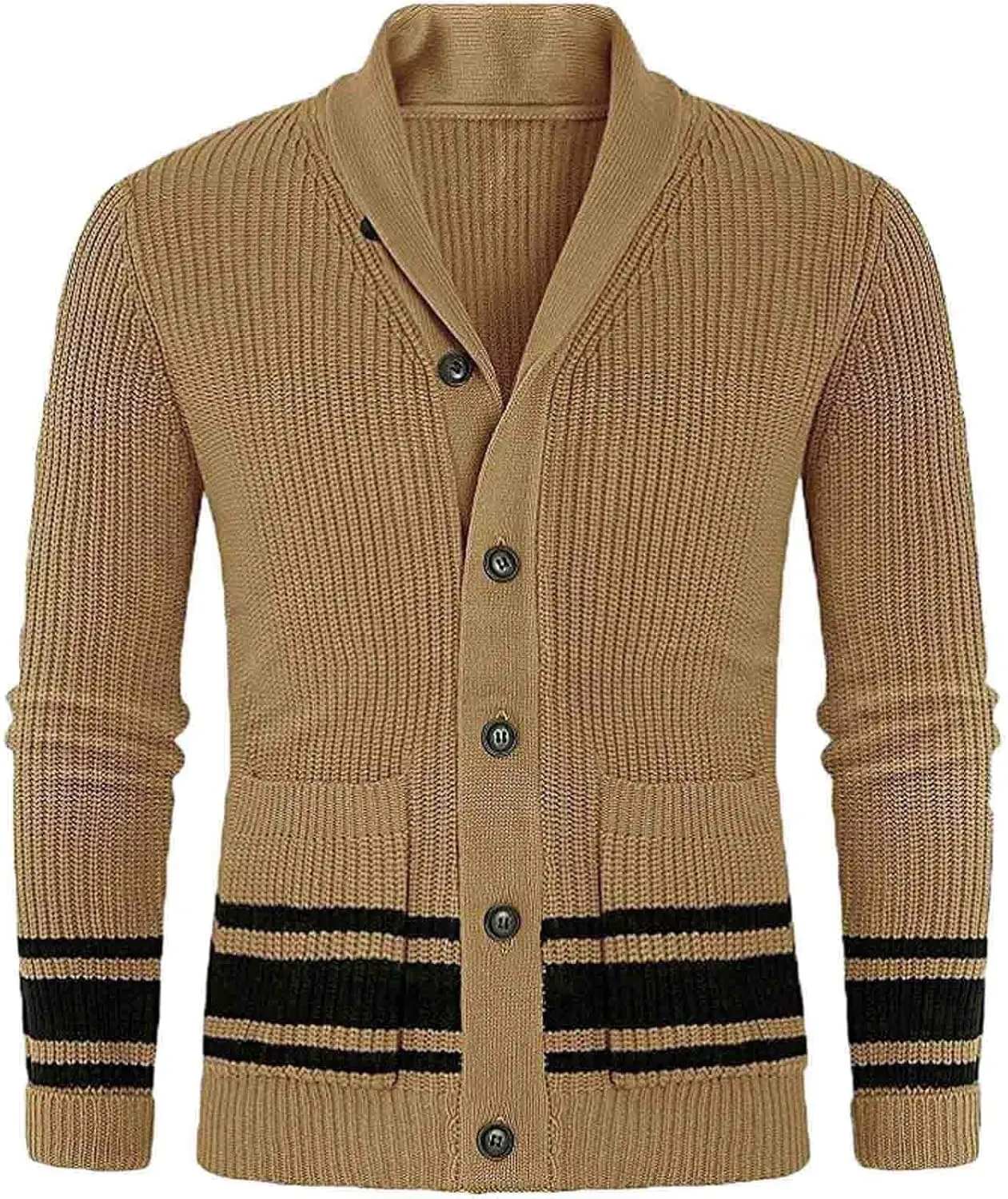 Mens Sweater Jacket Men's Wool Blended Cardigan Sweaters Shawl Neck Button Down Cardigans Jacket Coat
