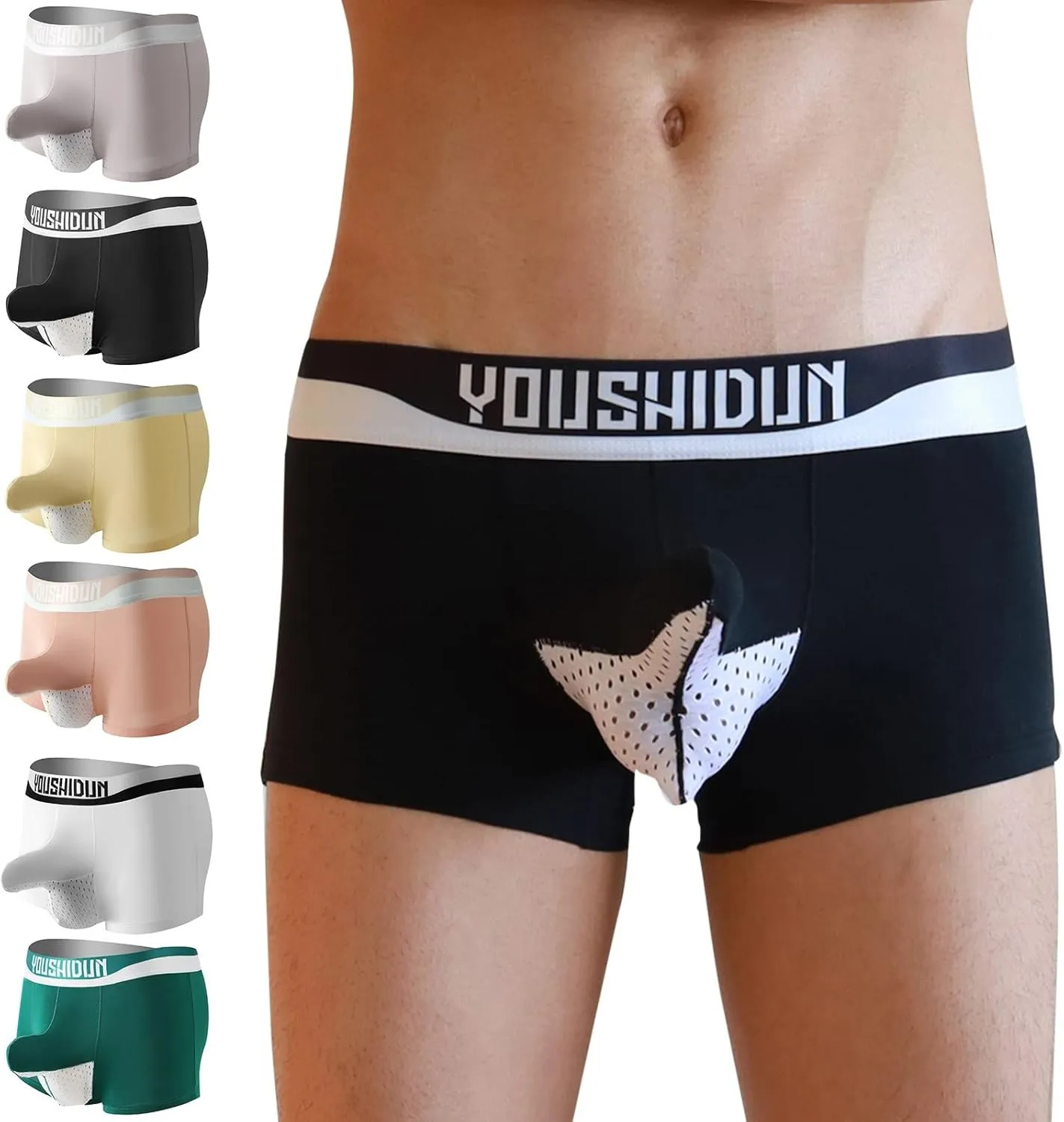 Mens Underwear 6 Pack Elephant Nose Comfortable Boxer Briefs Men Ice Nylon Breathable Underpants Trunks