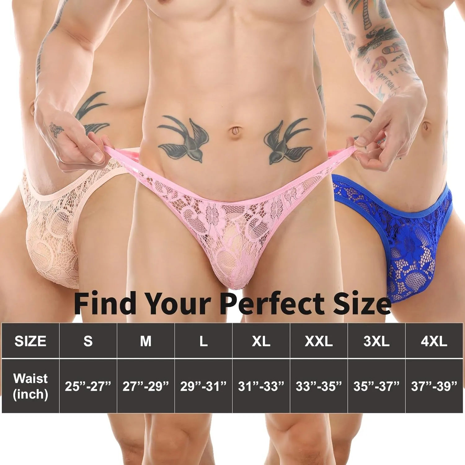 Men's Underwear Mens Lace Thong Underwear Sissy Clothes for Men Breathable Lace Underwear for Men