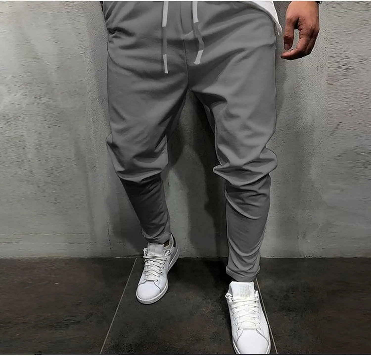 Mens Workout Cargo Sweatpants Striped Cargo Pants for Men Straight Elastic Waist Trousers Work Wear Combat Fitness