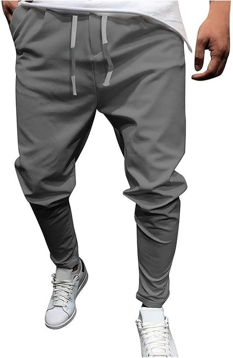 Mens Workout Cargo Sweatpants Striped Cargo Pants for Men Straight Elastic Waist Trousers Work Wear Combat Fitness