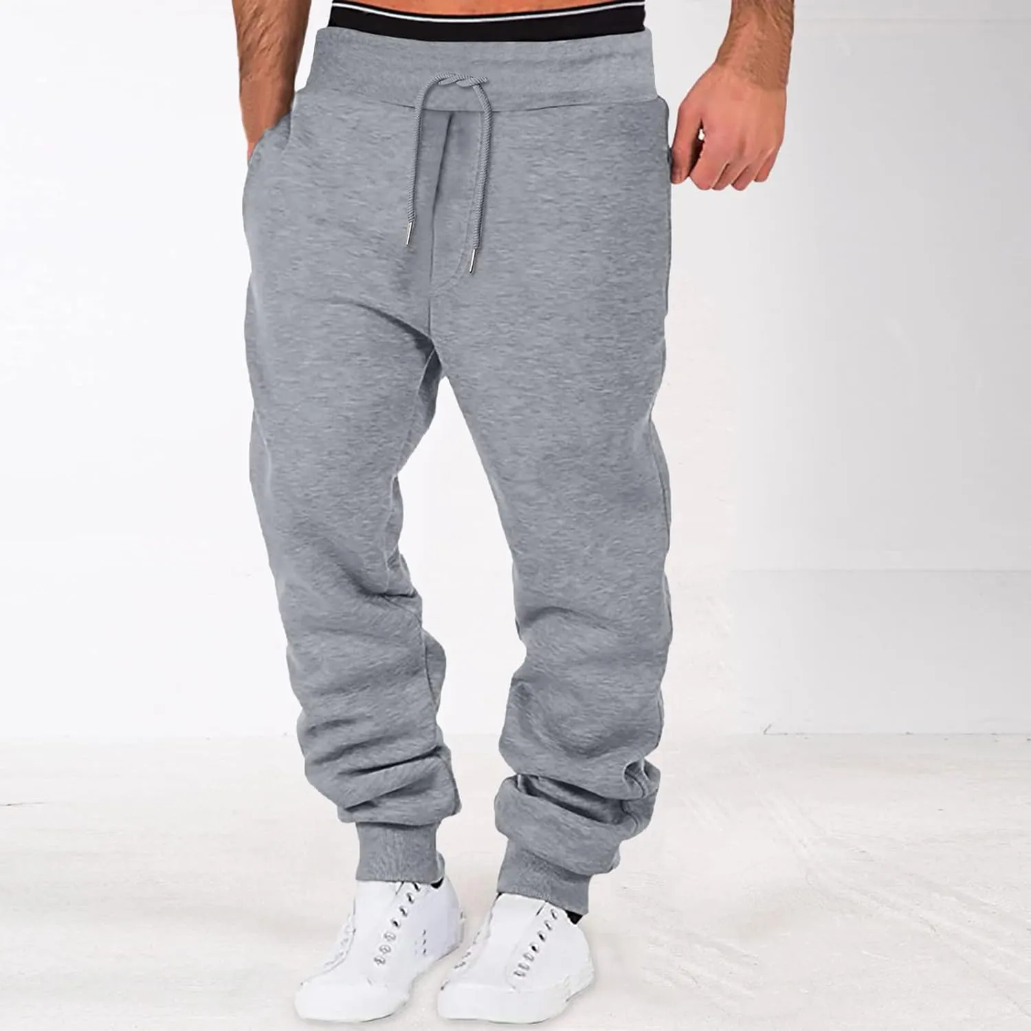 Mens Workout Cargo Sweatpants Sweatpants for Workout and Running Sweat Pants for Men Men's Basic Active Fleece Jogger
