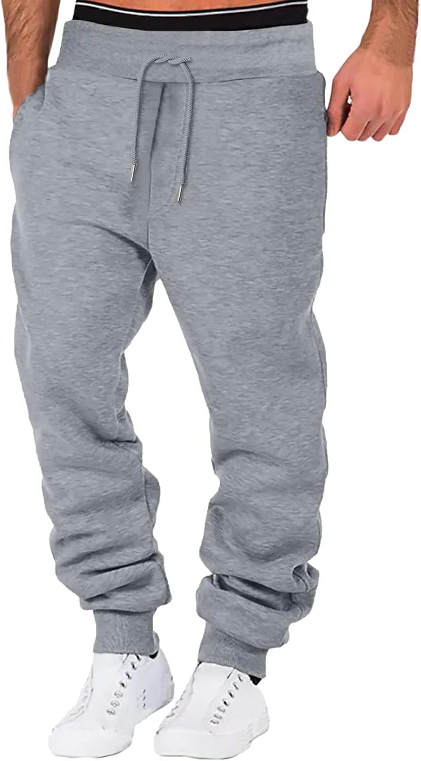 Mens Workout Cargo Sweatpants Sweatpants for Workout and Running Sweat Pants for Men Men's Basic Active Fleece Jogger