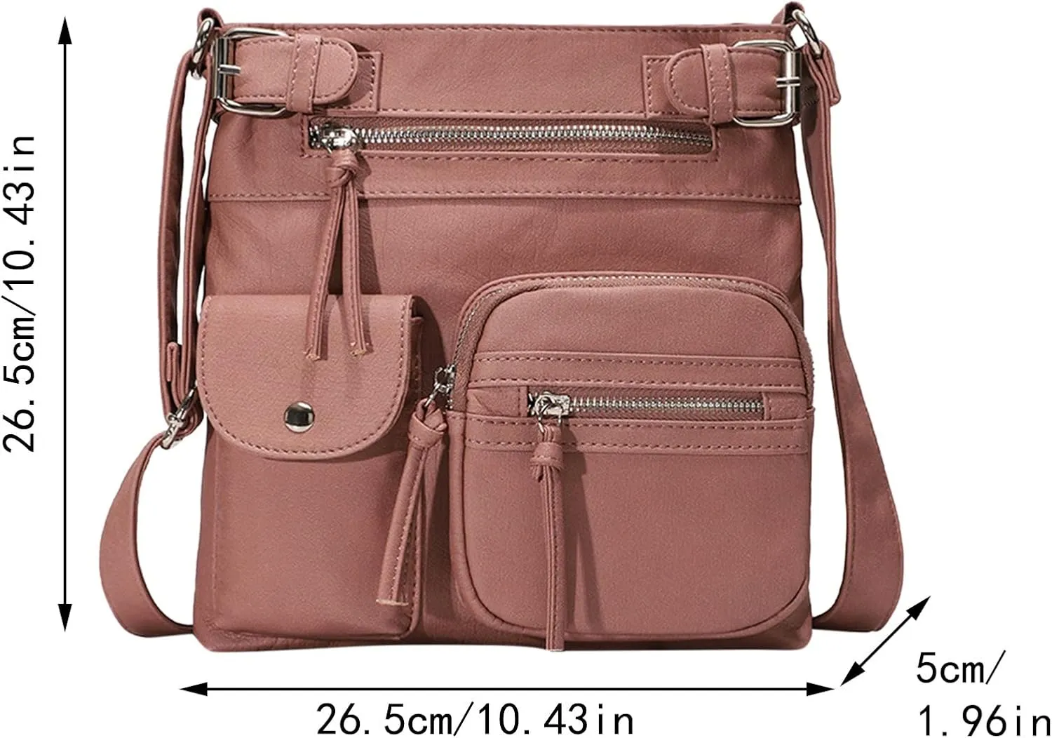 Multifunction Ladies Shoulder Bags Crossbody Bag Armpit Fashion Small Square Handbags for Women (Brown, One Size)