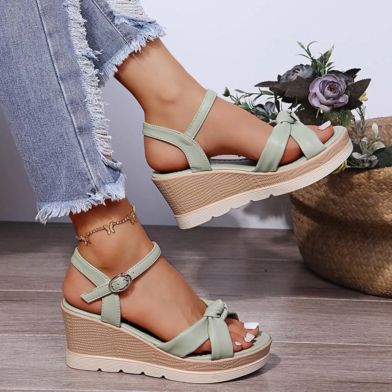 Non Slip Thick Bottom Sandals for Women Summer Casual Platform Wedge Slides Casual Sandals Indoor Outdoor